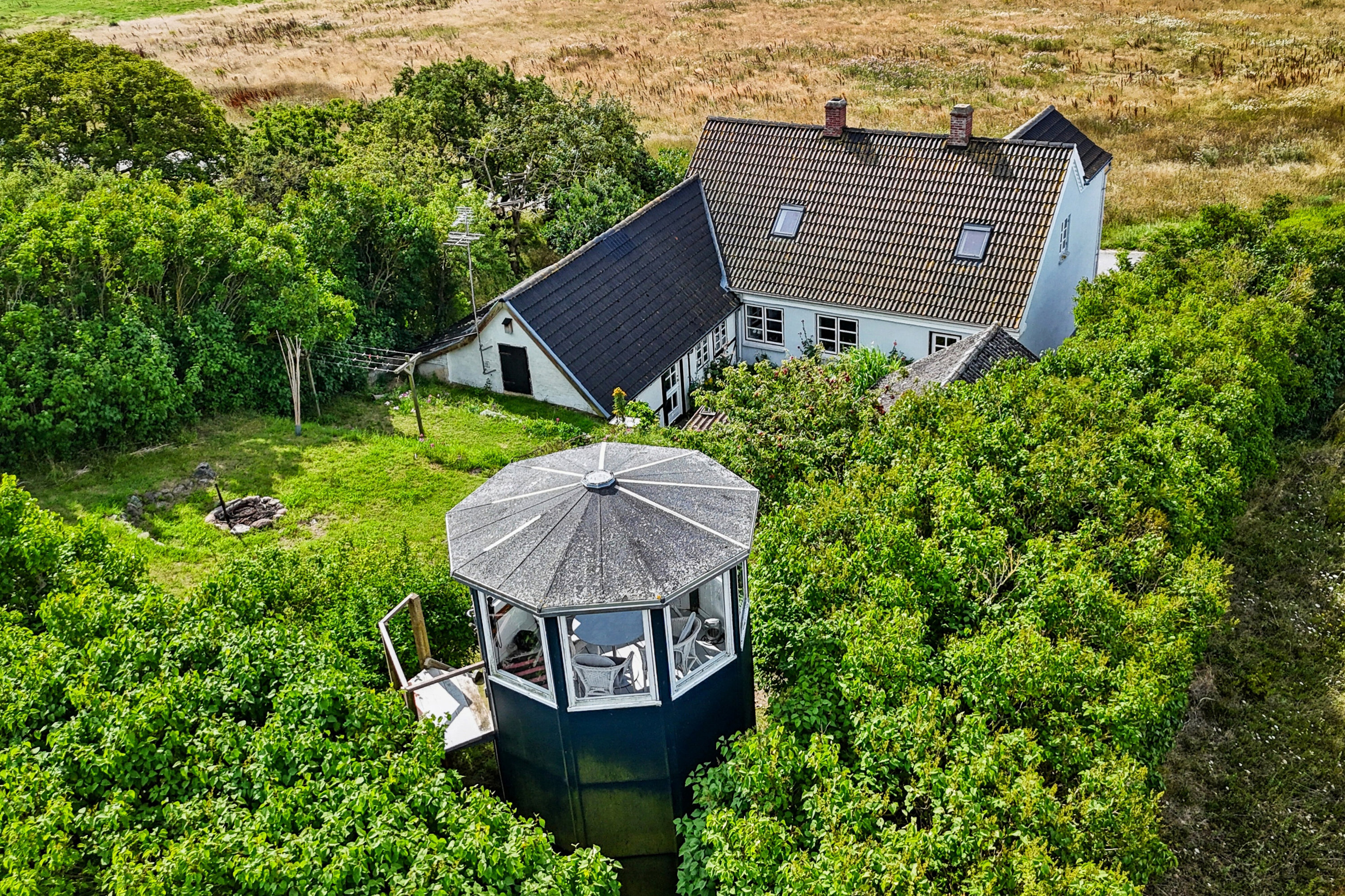 Fremhævet luftfoto billede i fuldskærmstilstand. Billede af Vesteregnsvej 22, Vesteregnen, 5932 Humble