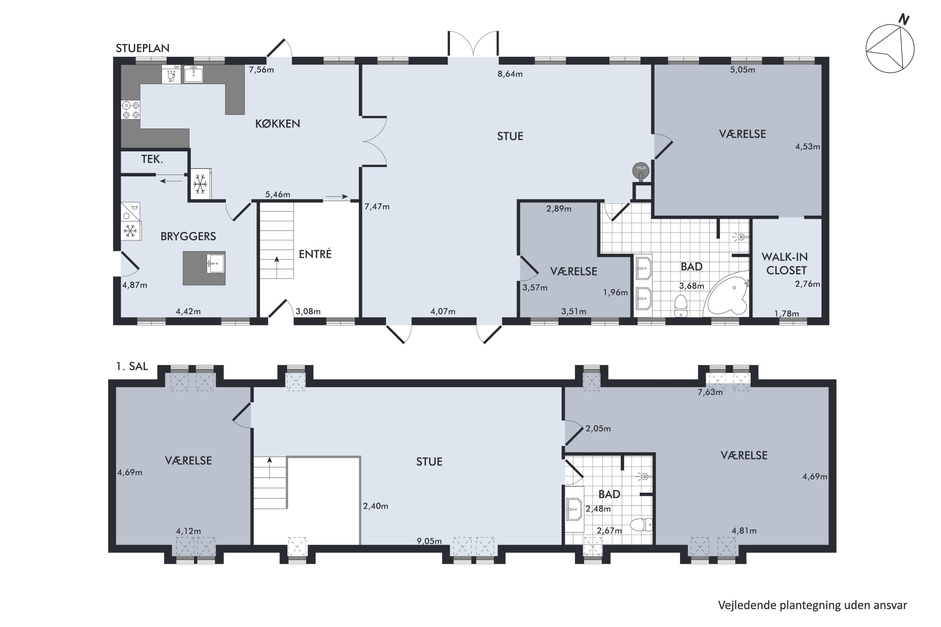 Plantegninger billede af Haarvej 19, Sandby, 8382 Hinnerup