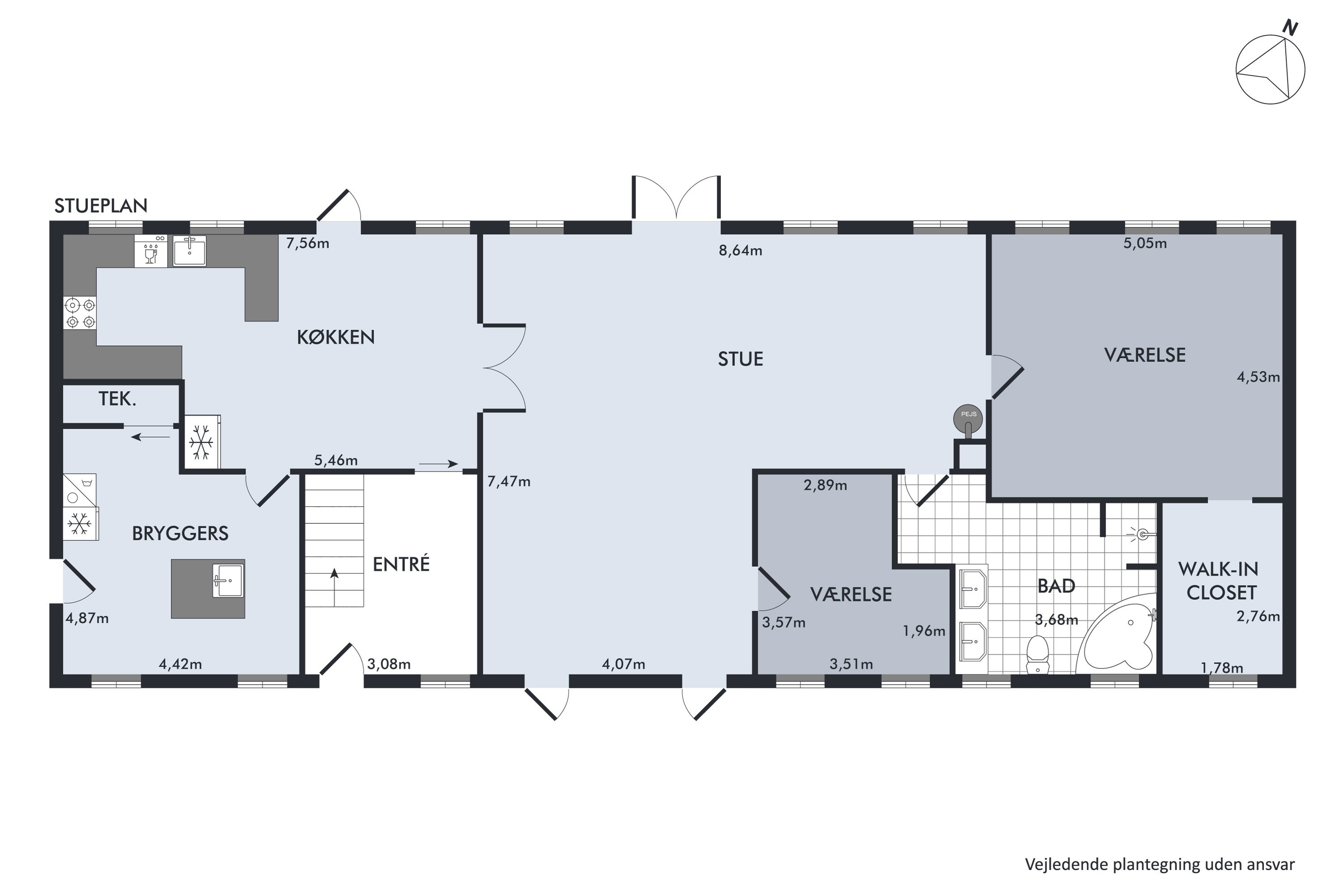 Plantegninger billede af Haarvej 19, Sandby, 8382 Hinnerup