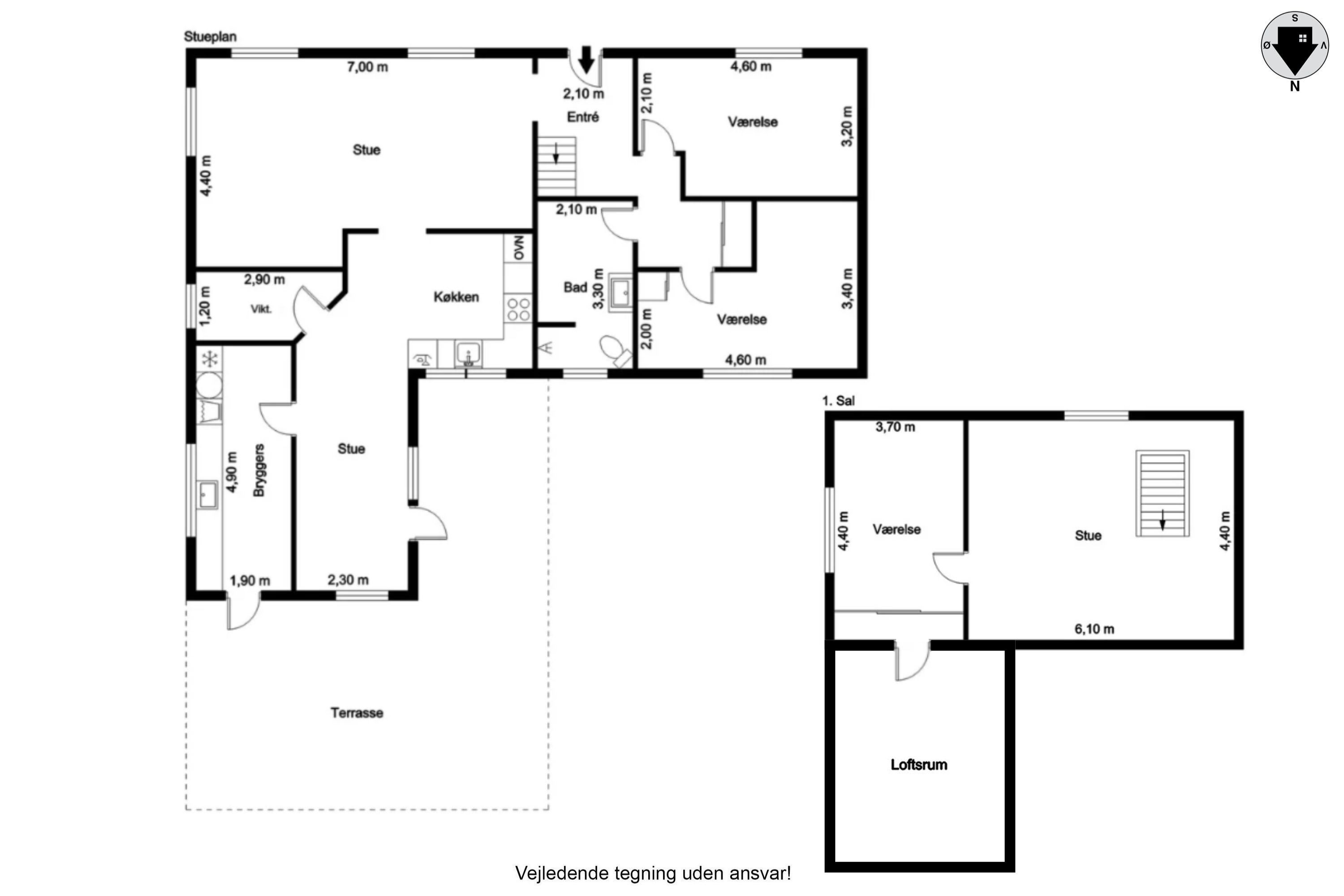Plantegninger billede af Erik Lassensvej 1, Gallehus, 6270 Tønder