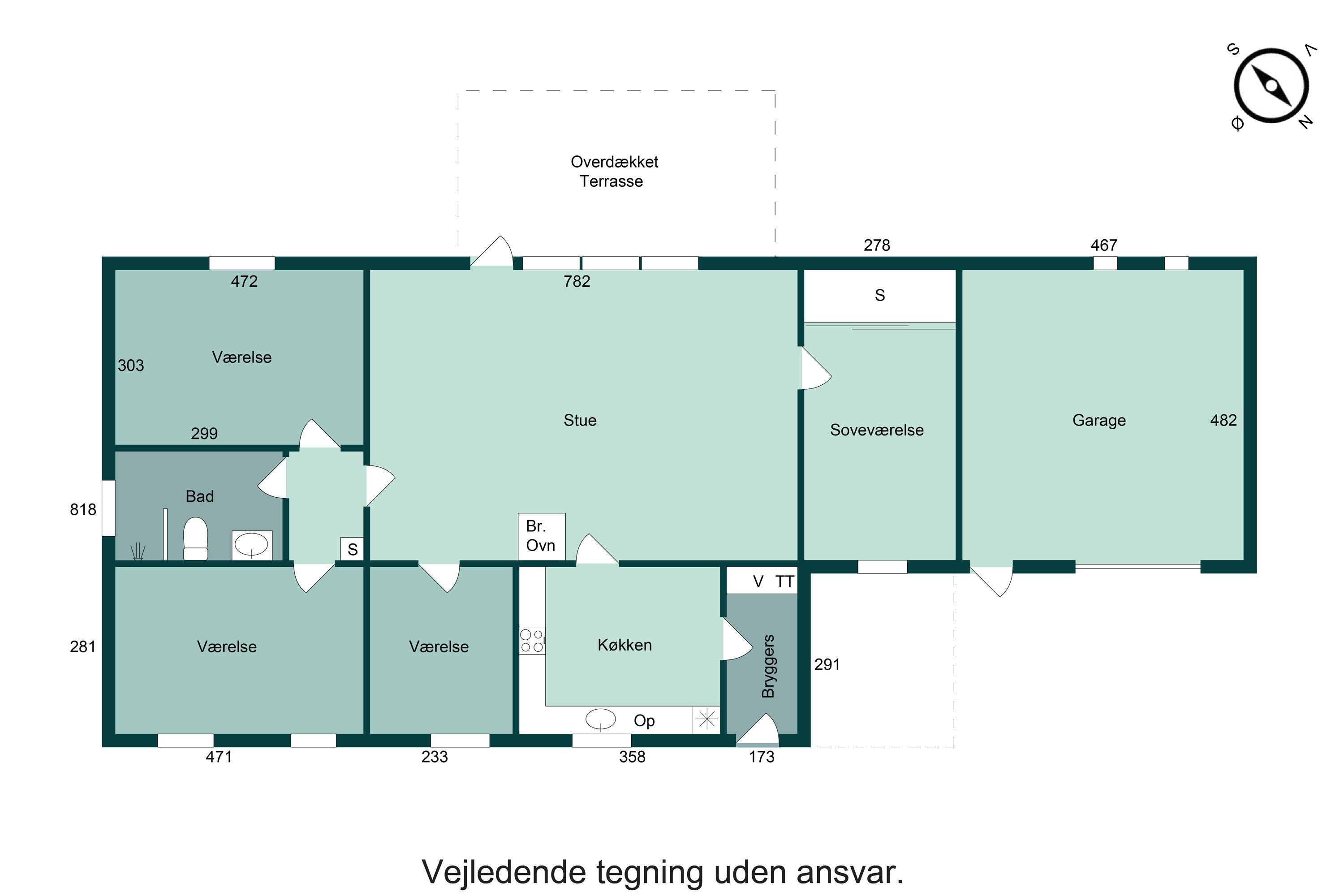 Plantegninger billede af Nordbakken 5, Glud, 7130 Juelsminde