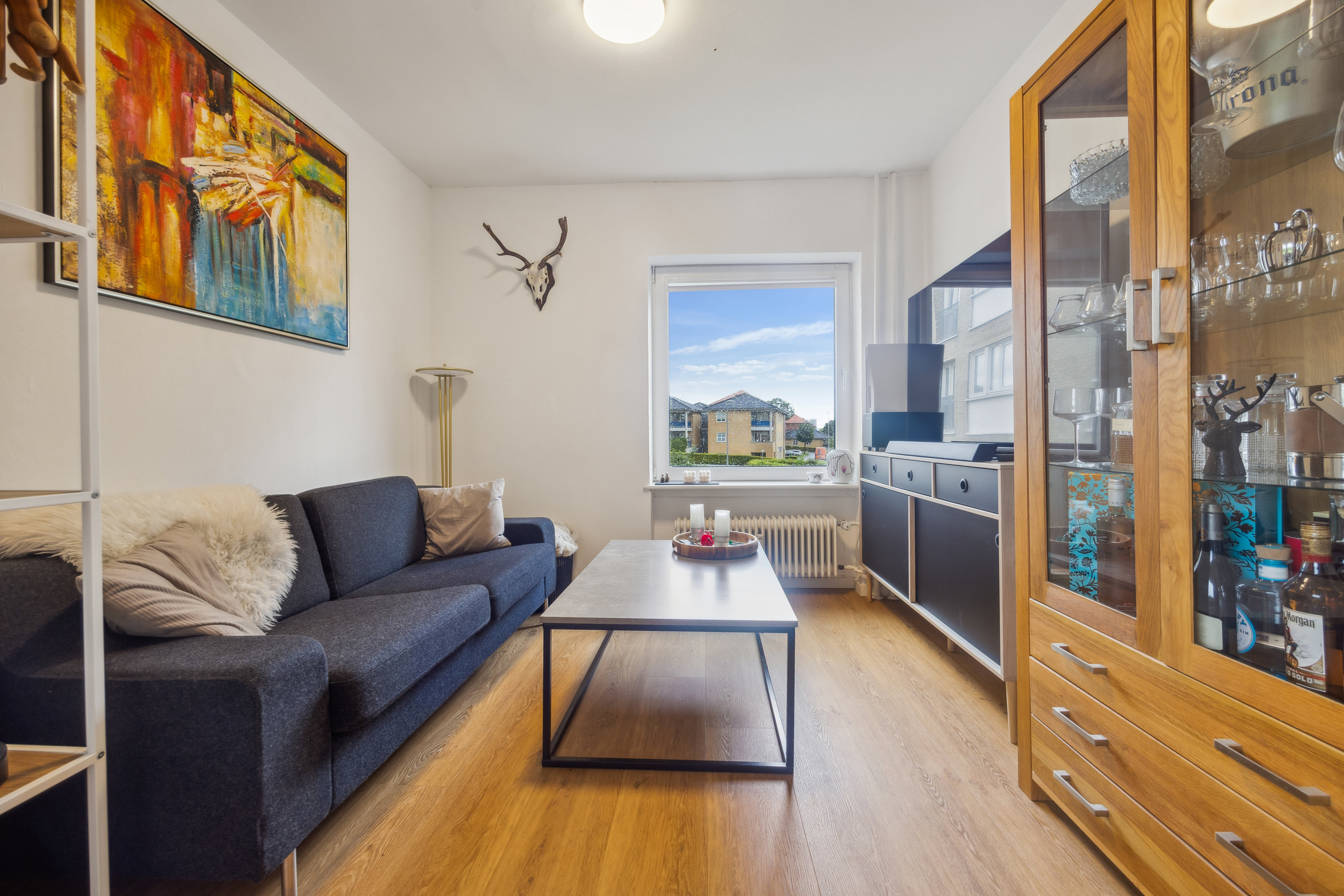 Fremhævet stue billede i fuldskærmstilstand. Billede af Provstejorden 10, 1. tv., 9000 Aalborg