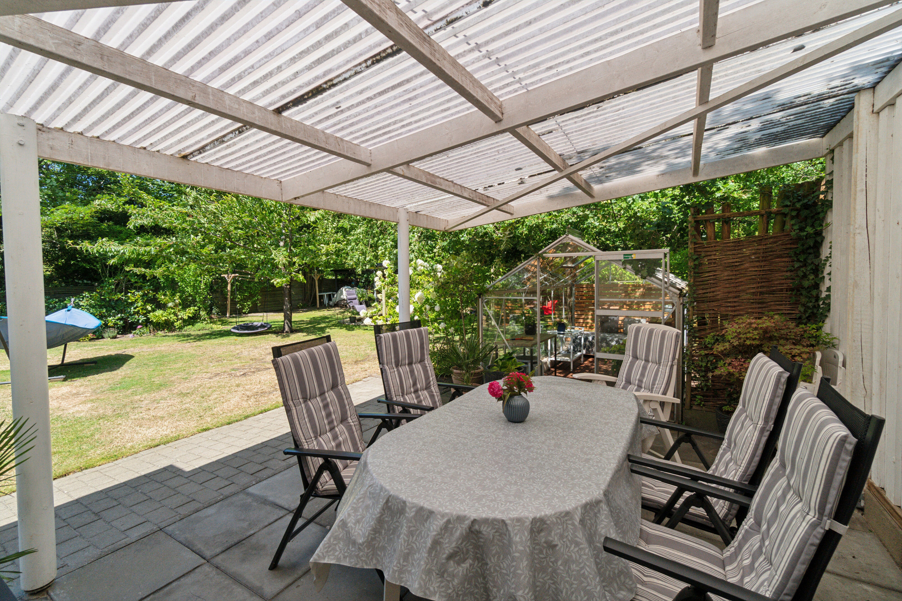 Fremhævet overdækket terrasse billede i fuldskærmstilstand. Billede af Nordskovvej 5, Rønne, 3700 Rønne