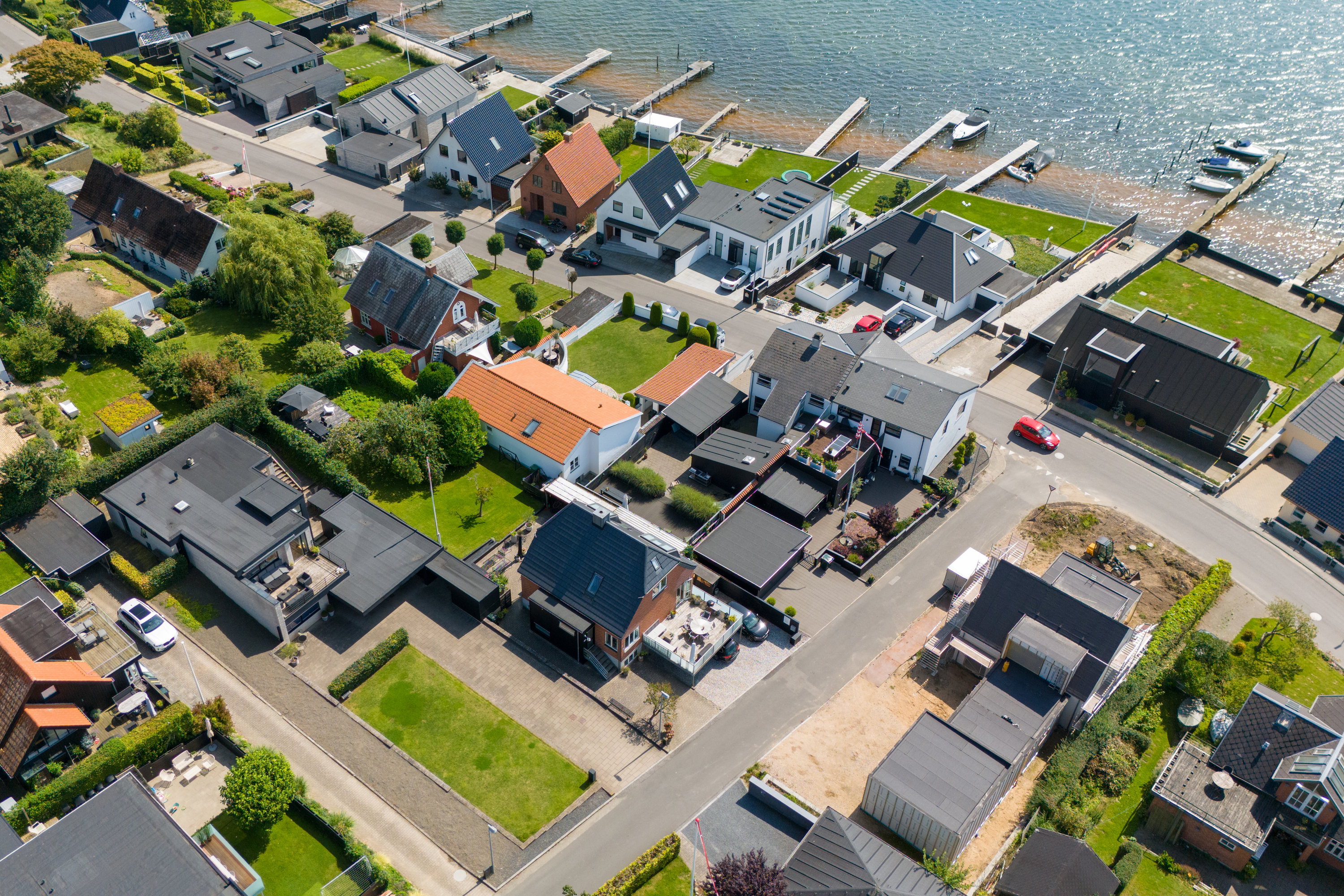 Fremhævet luftfoto billede i fuldskærmstilstand. Billede af Strandhøj 4, Strandhuse, 6000 Kolding