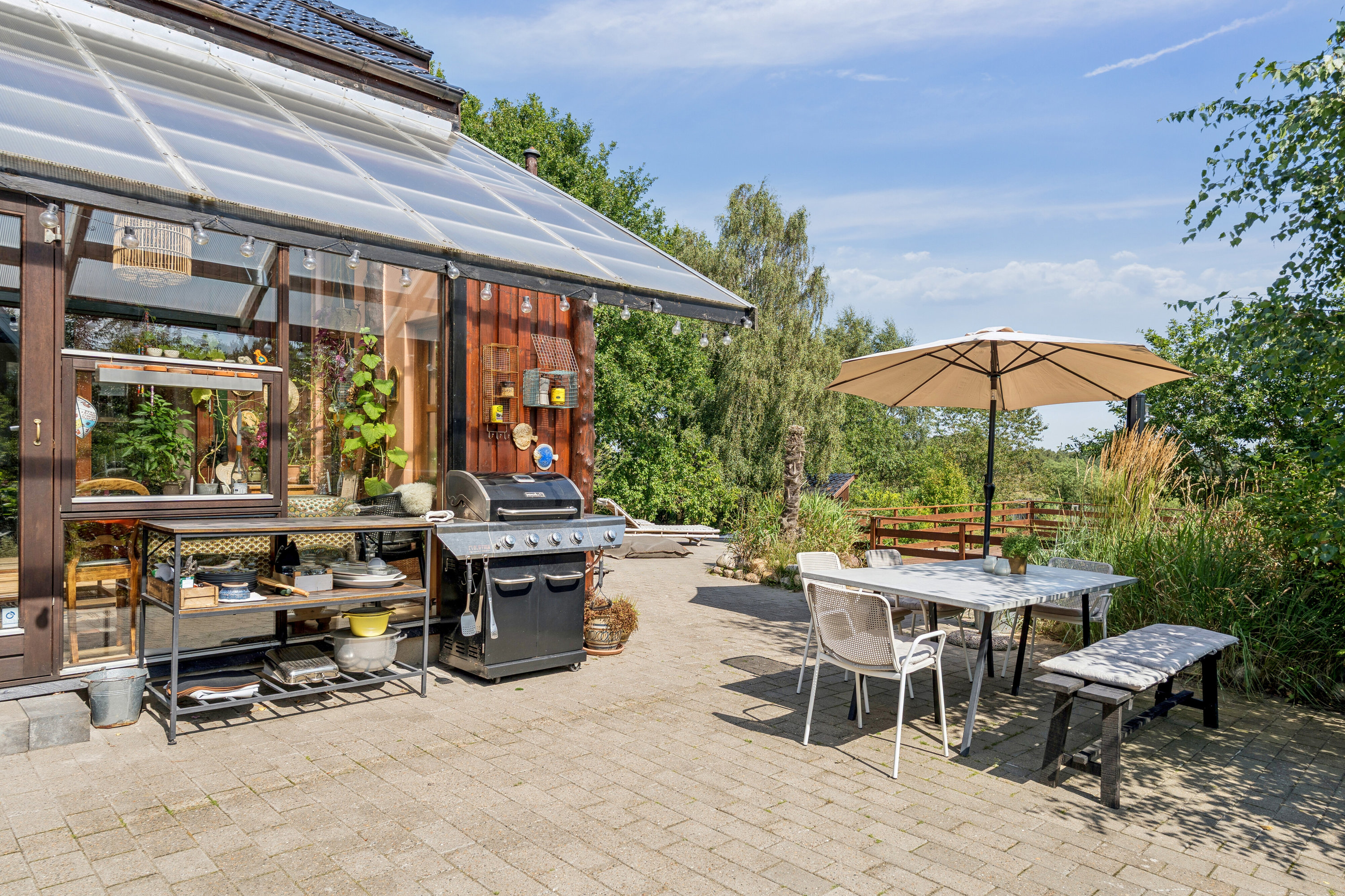 Fremhævet overdækket terrasse billede i fuldskærmstilstand. Billede af Munklindevej 62, 7441 Bording