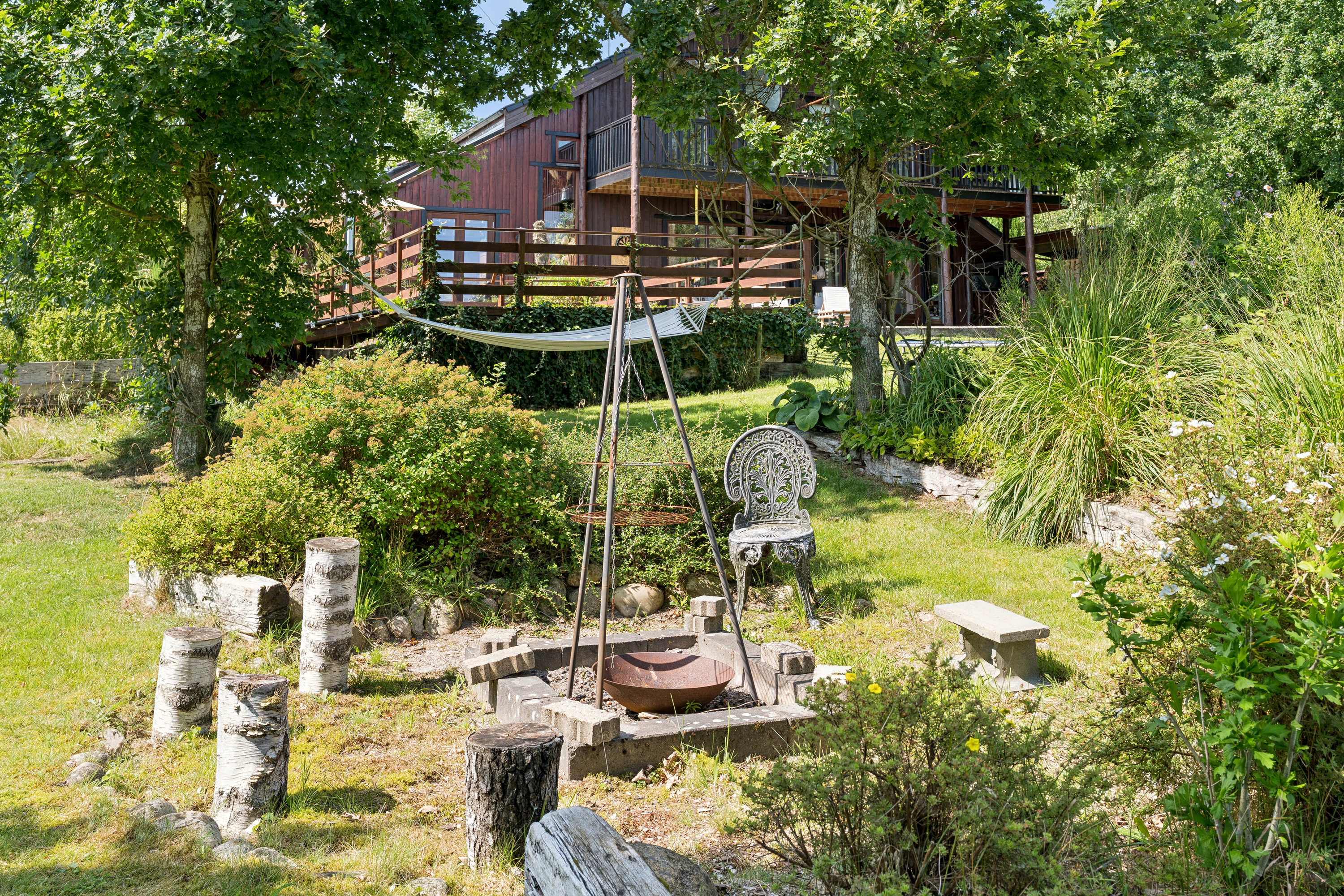 Fremhævet set fra haven billede i fuldskærmstilstand. Billede af Munklindevej 62, 7441 Bording