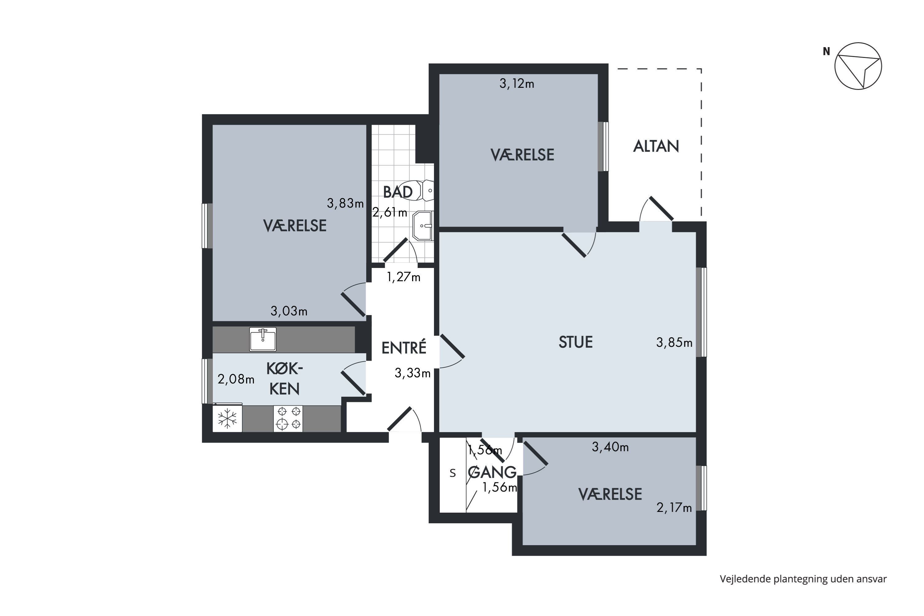 Plantegninger billede af Nyvangsvej 85, 2. tv., 8920 Randers NV