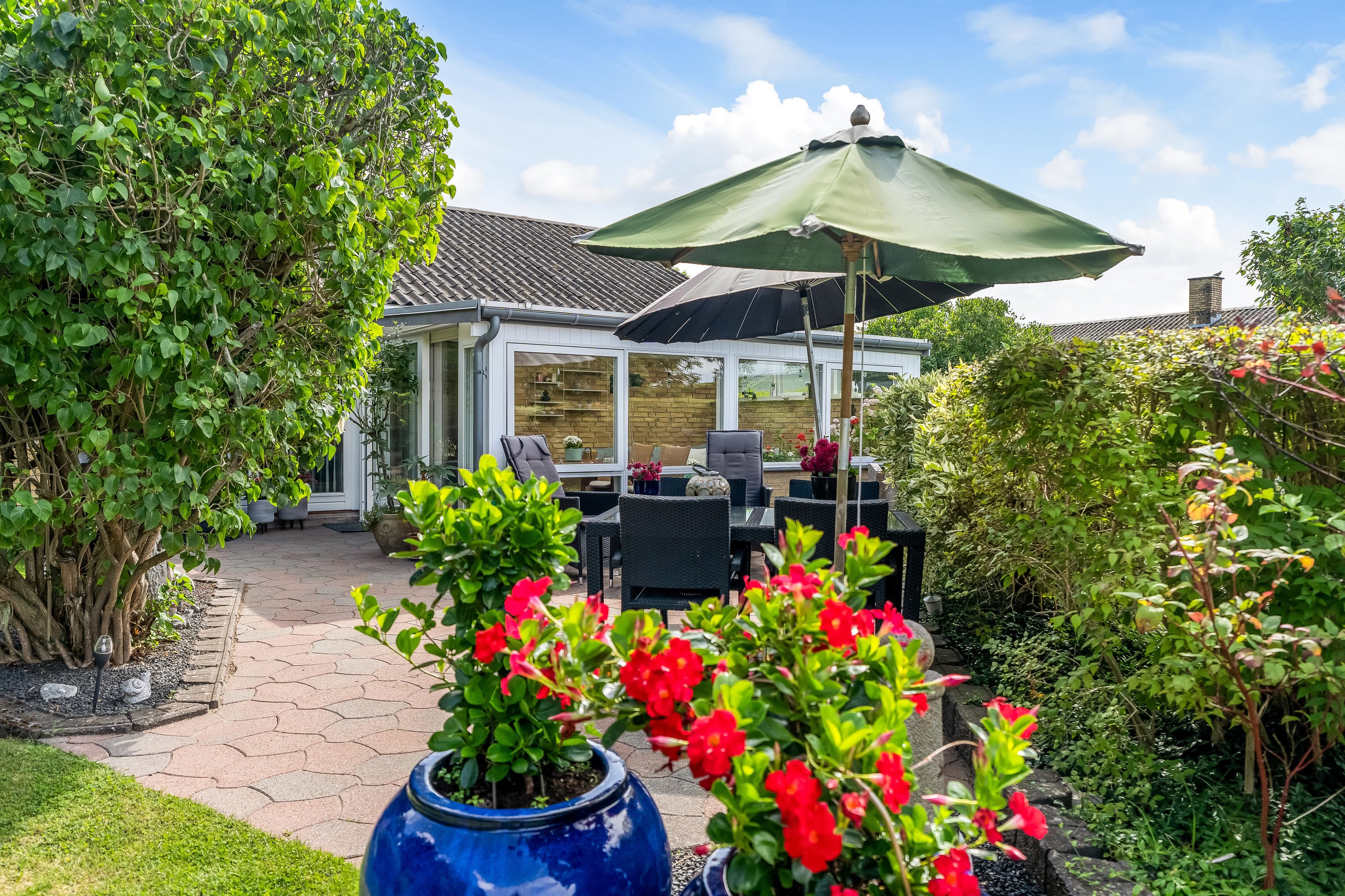 Fremhævet terrasse billede i fuldskærmstilstand. Billede af Travegårdsvej 14, Meløse, 3320 Skævinge