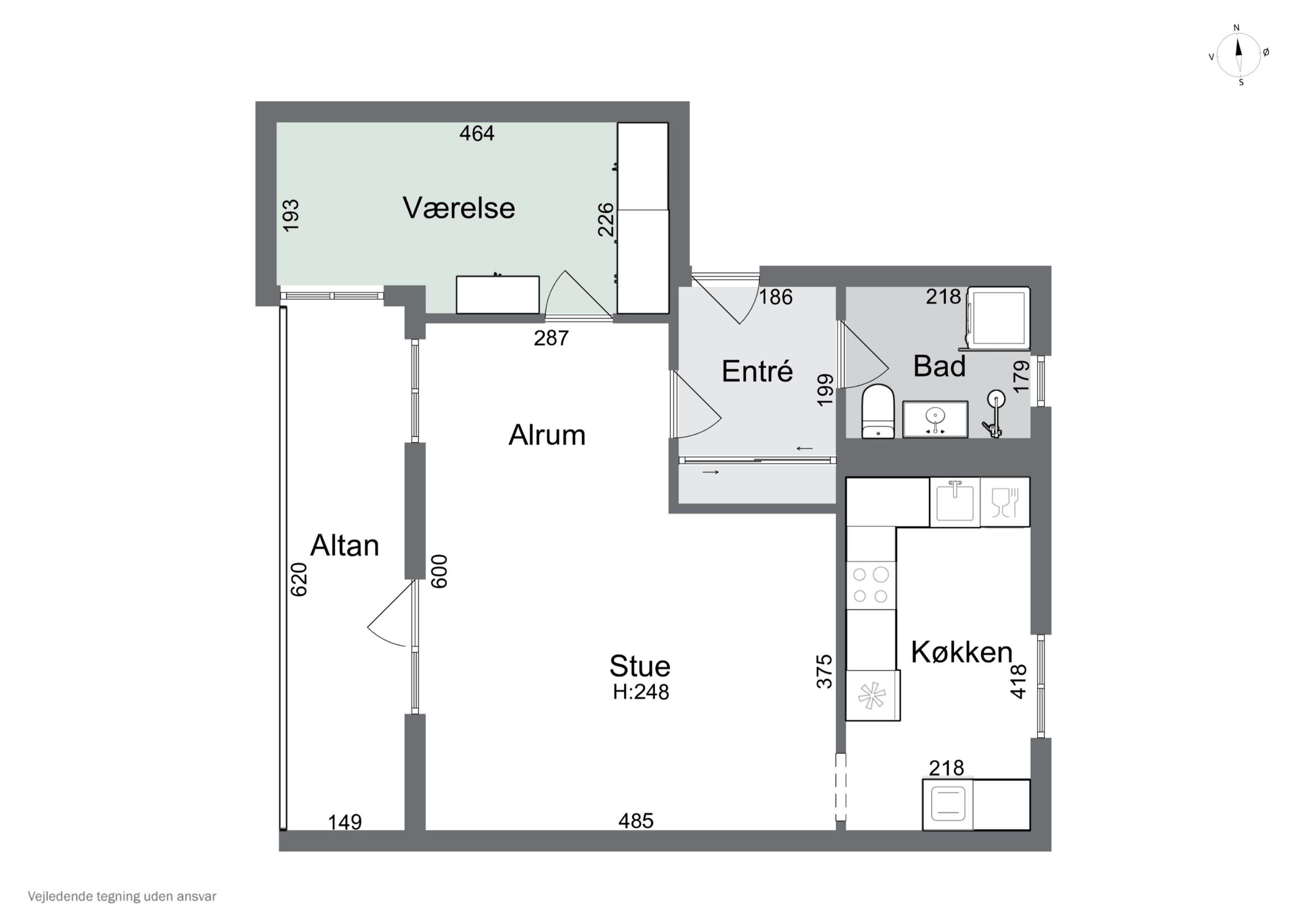 Plantegninger billede af Bolystvej 1B, 1. tv., 2650 Hvidovre