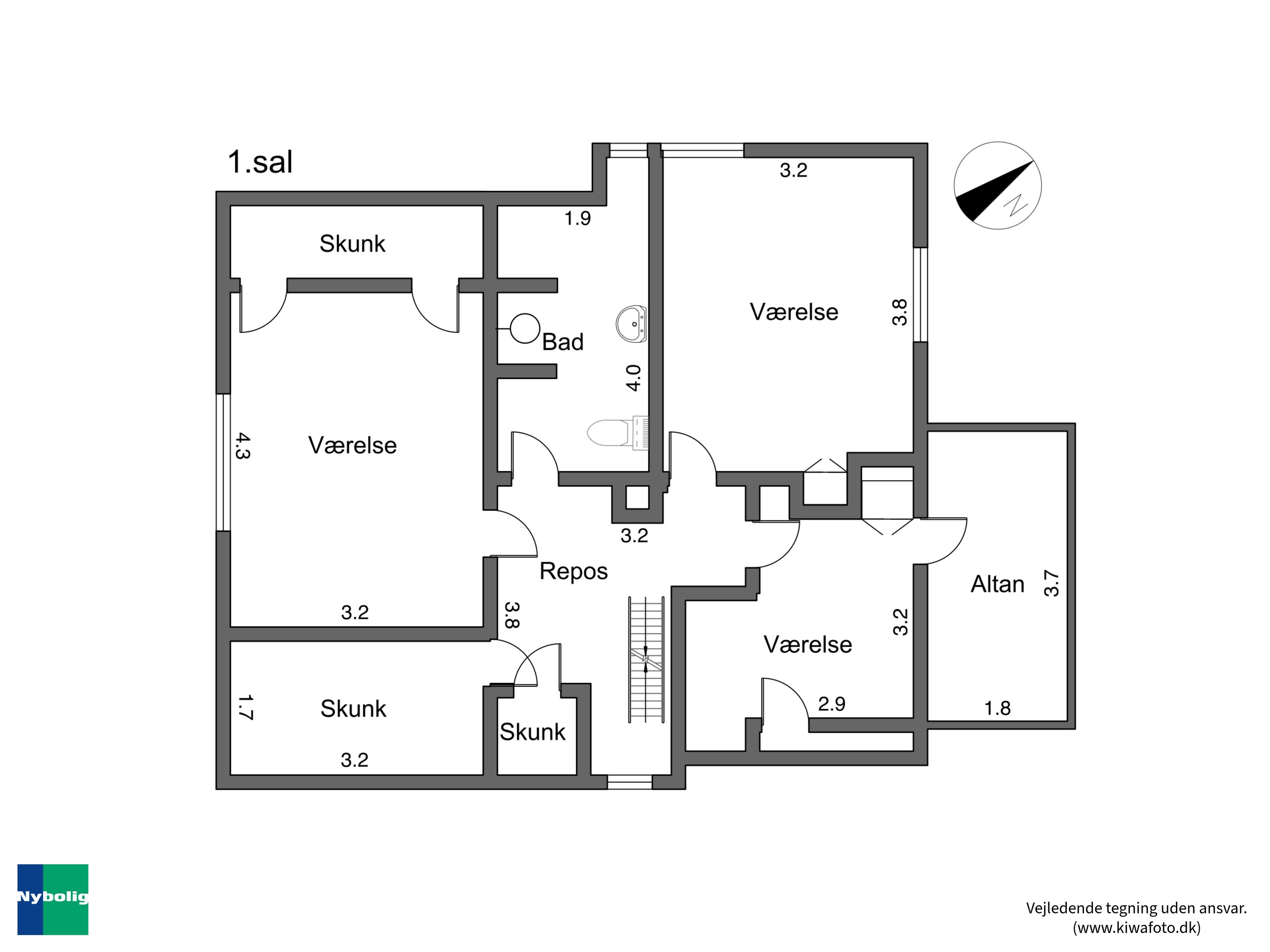 Plantegninger billede af Vestre Landevej 106, 4951 Nørreballe