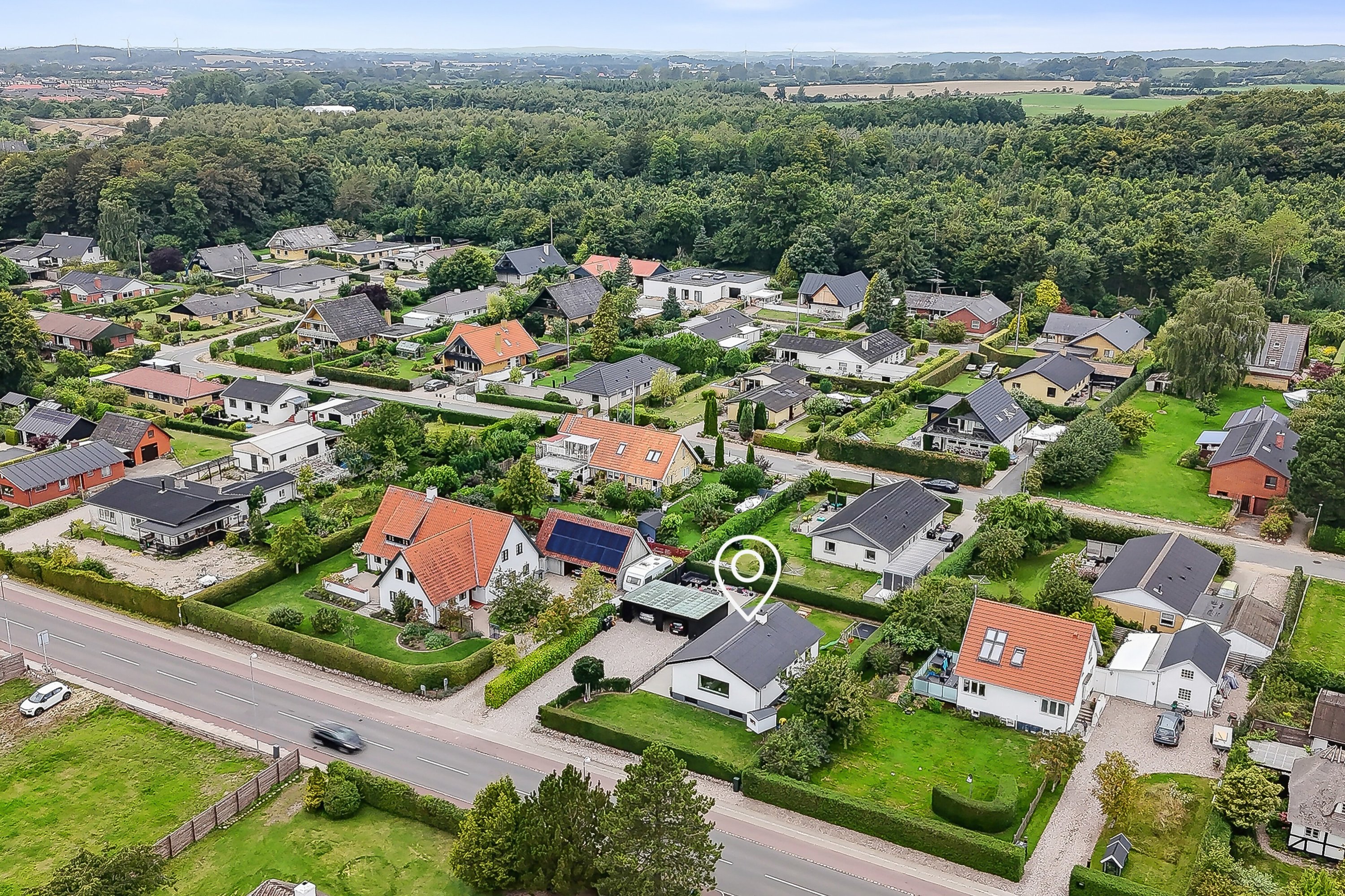 Fremhævet luftfoto billede i fuldskærmstilstand. Billede af Rantzausmindevej 122, 5700 Svendborg