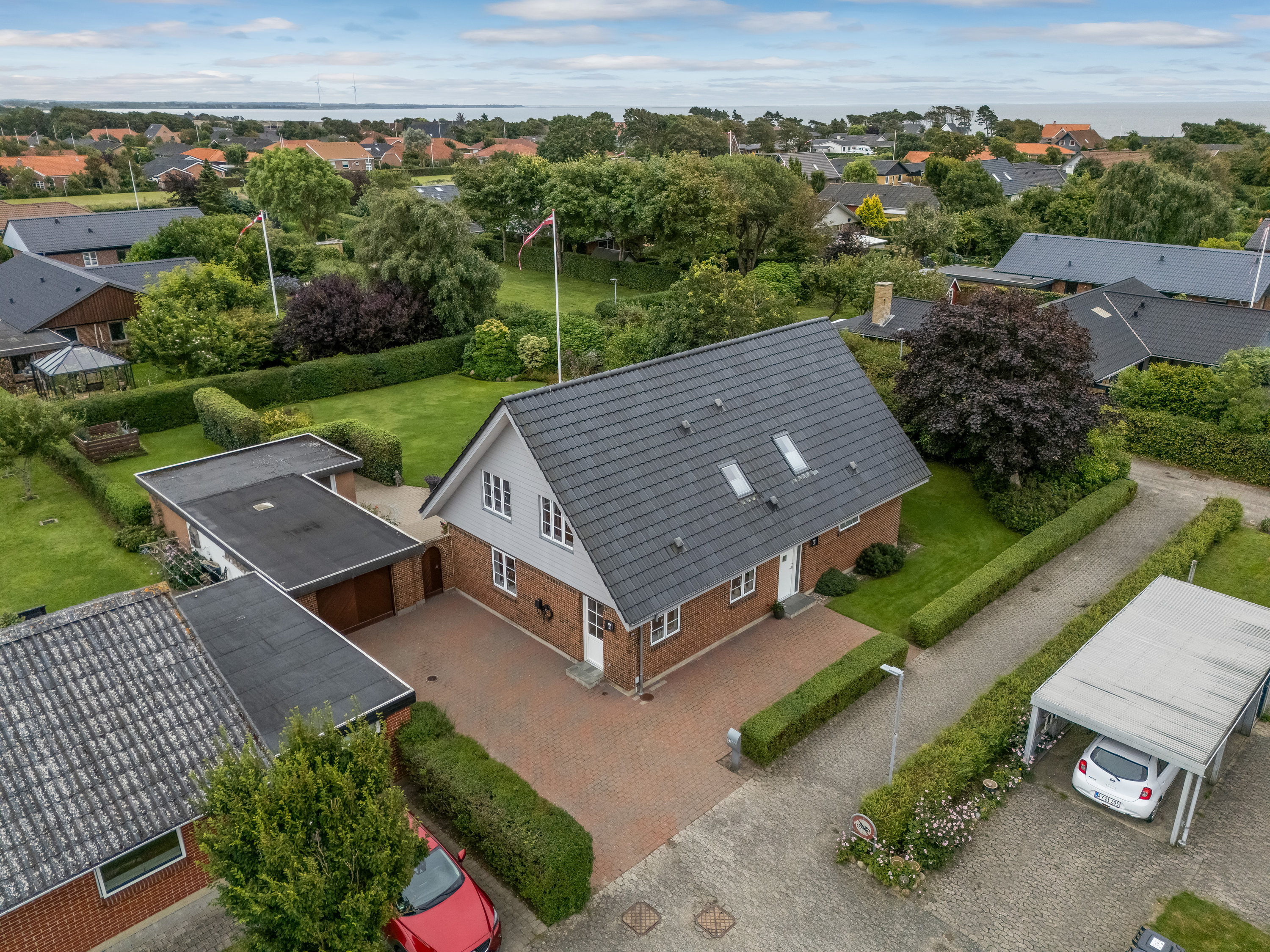 Fremhævet luftfoto billede i fuldskærmstilstand. Billede af Markledet 55, 6950 Ringkøbing