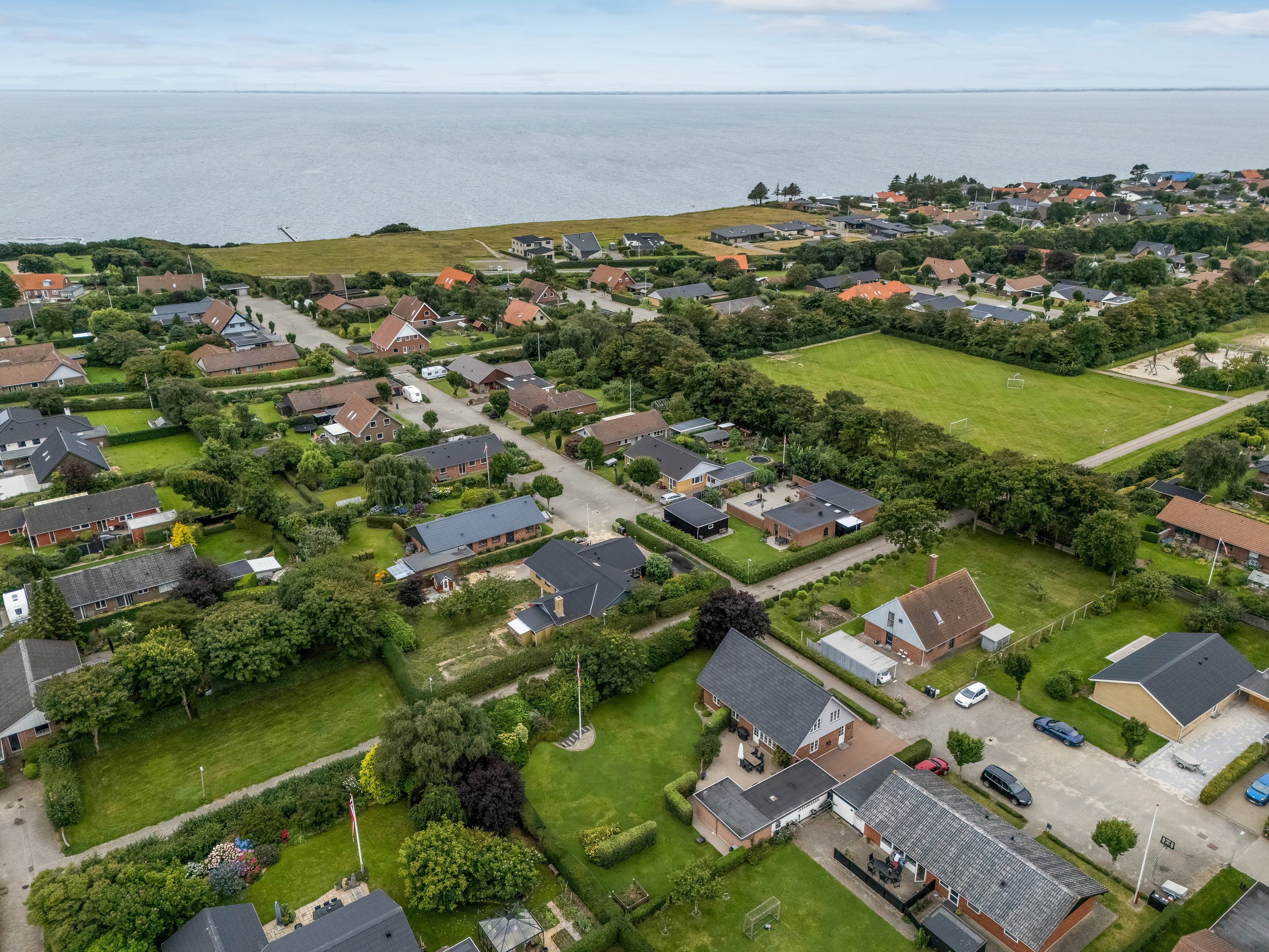 Fremhævet luftfoto billede i fuldskærmstilstand. Billede af Markledet 55, 6950 Ringkøbing