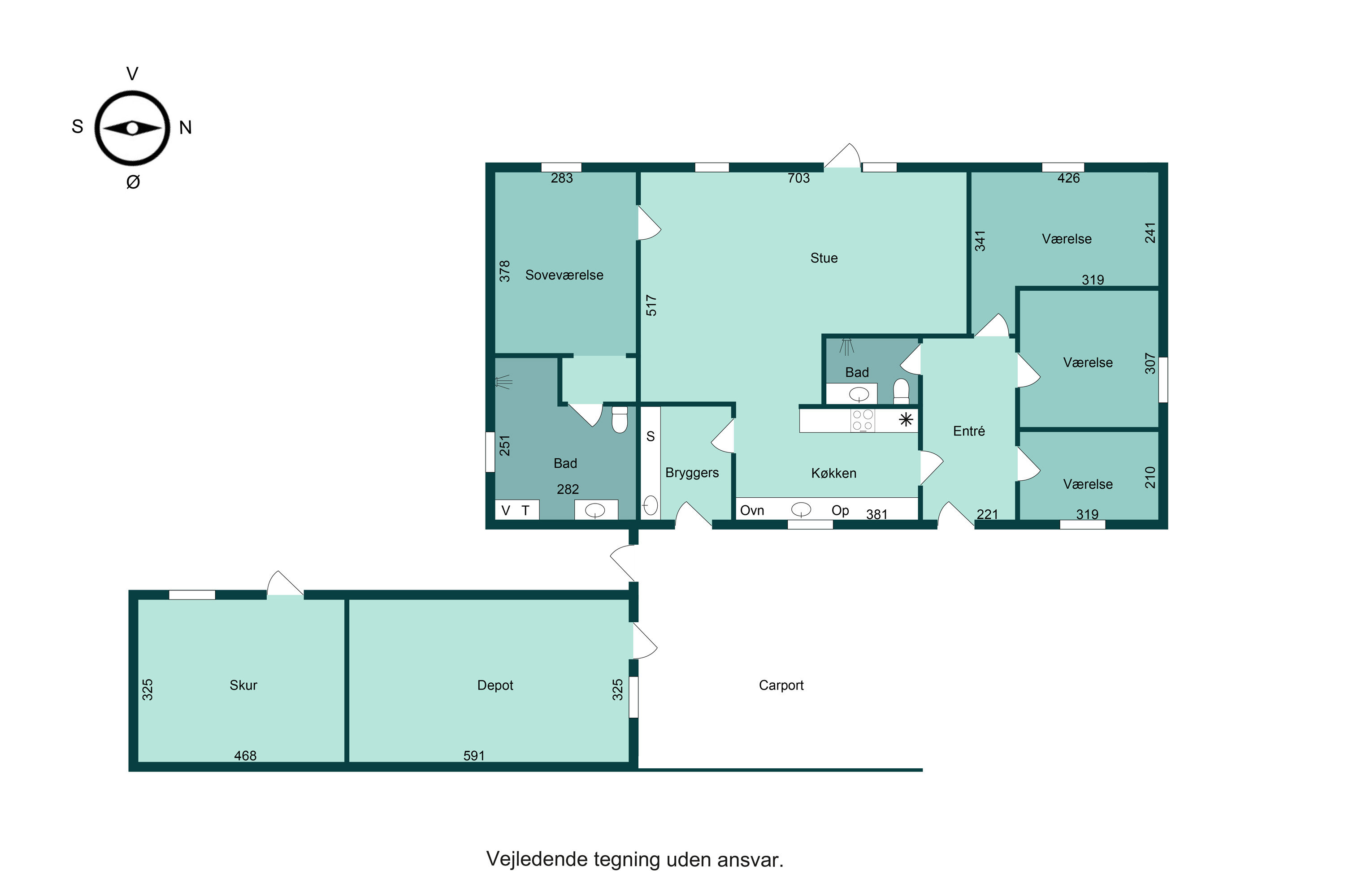 Plantegninger billede af Kirstinelundsvej 3, Ølsted, 8723 Løsning