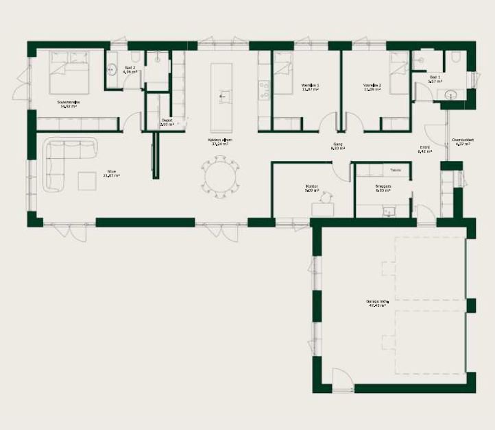 Plantegninger billede af Munkebakken 20, 8370 Hadsten