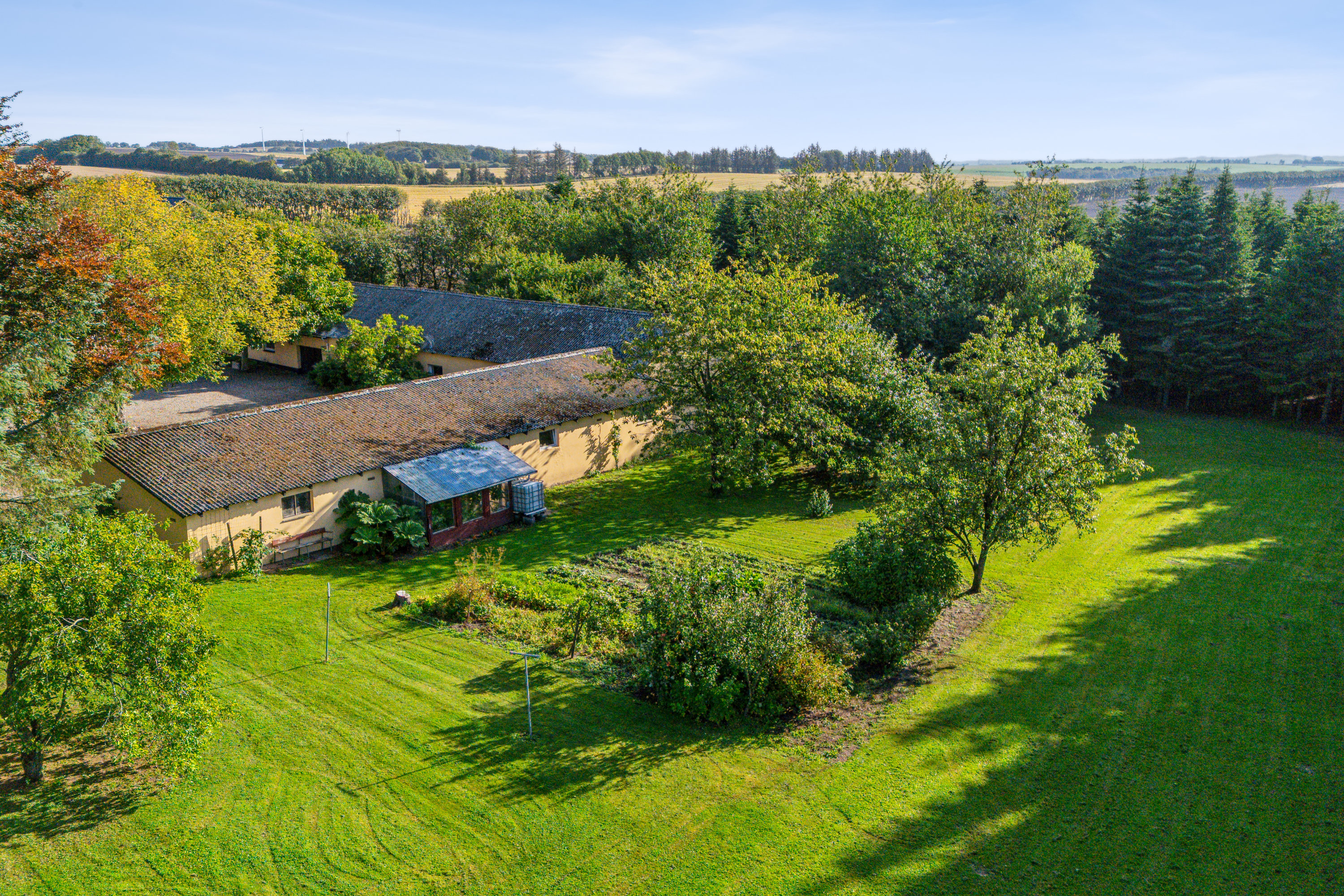 Fremhævet luftfoto billede i fuldskærmstilstand. Billede af Byrstedhedevej 7, Byrsted, 9240 Nibe