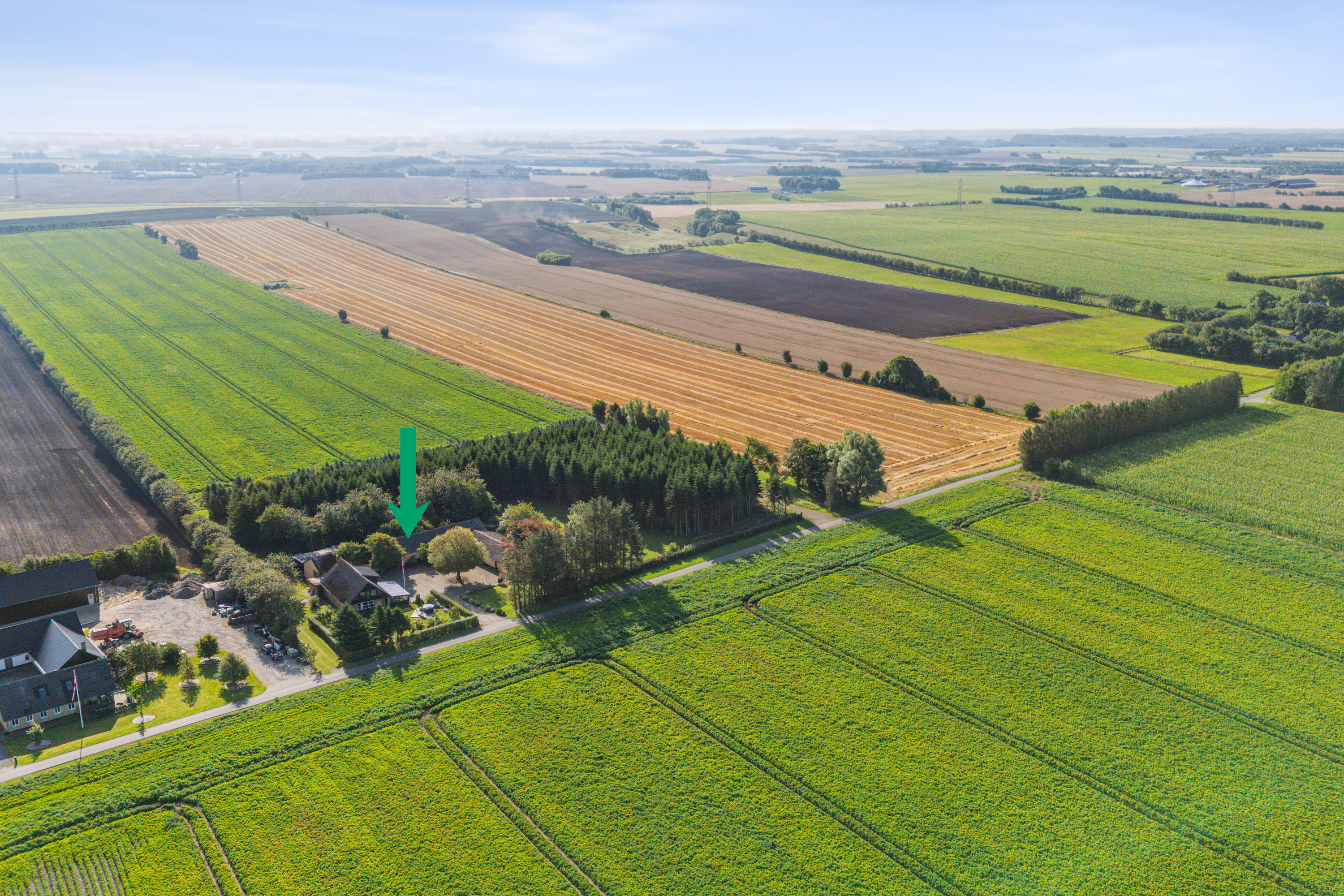 Fremhævet luftfoto billede i fuldskærmstilstand. Billede af Byrstedhedevej 7, Byrsted, 9240 Nibe