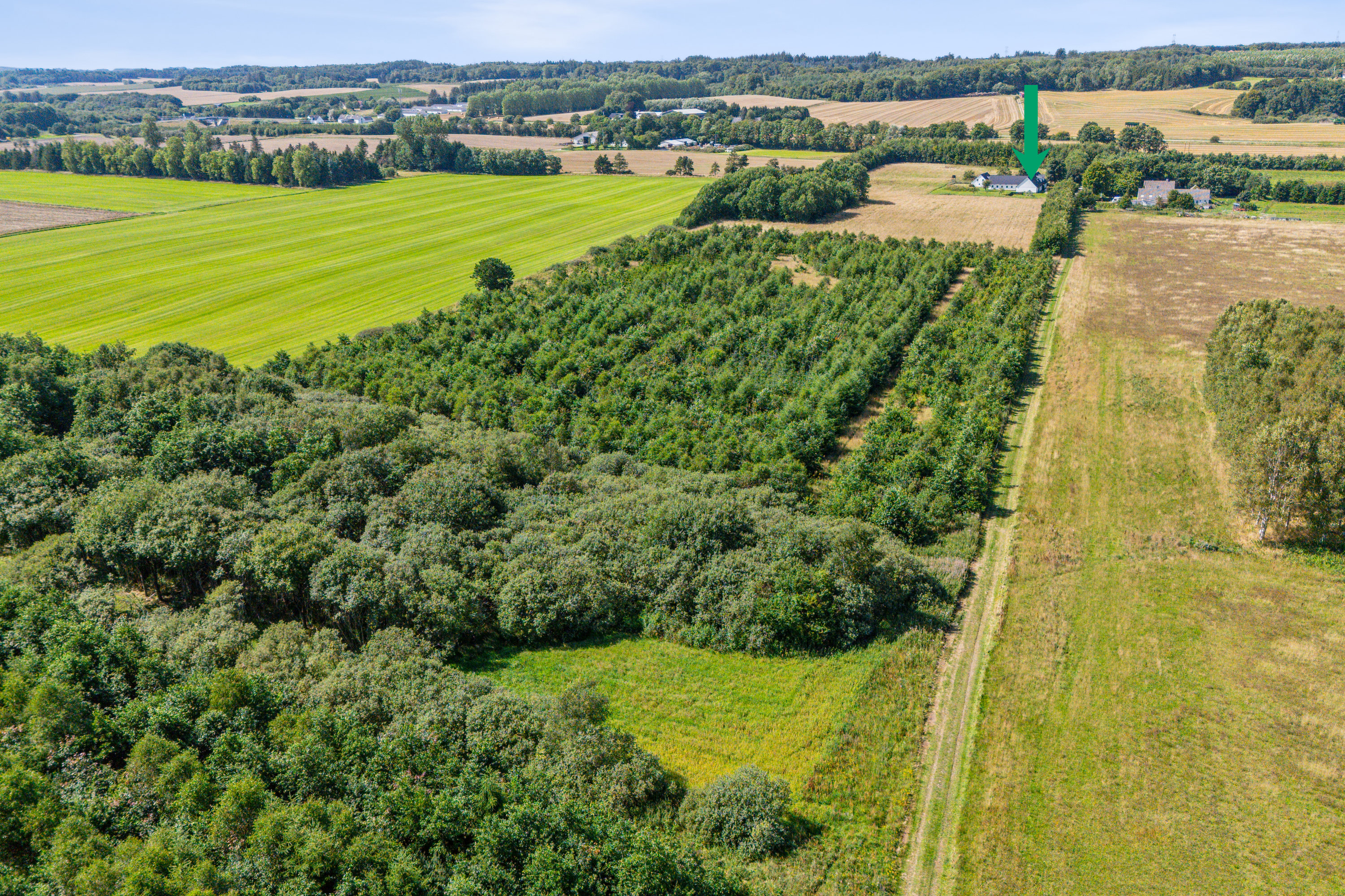 Fremhævet luftfoto billede i fuldskærmstilstand. Billede af Ellidshøj Banevej 27, 9230 Svenstrup J