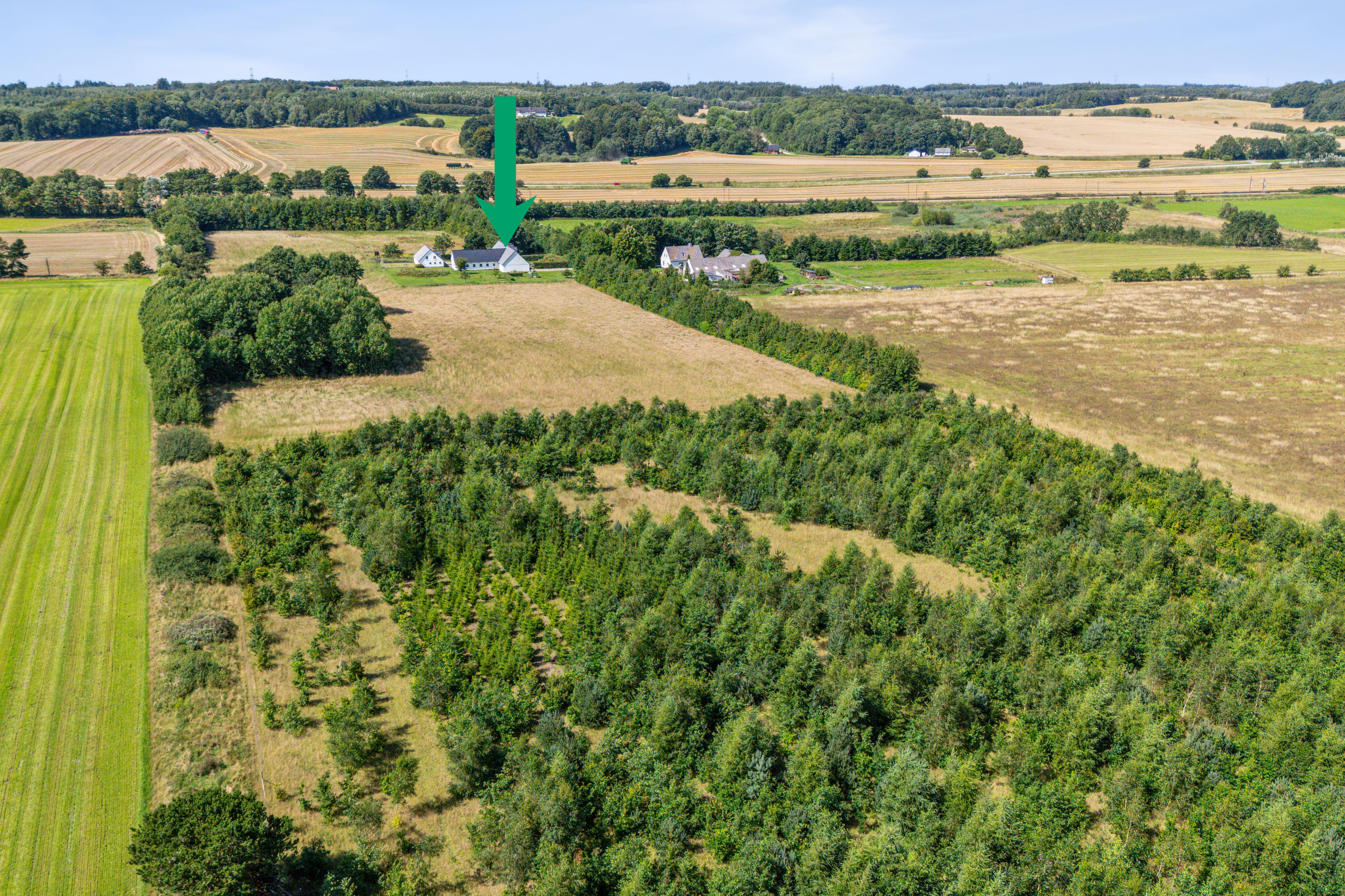 Fremhævet luftfoto billede i fuldskærmstilstand. Billede af Ellidshøj Banevej 27, 9230 Svenstrup J