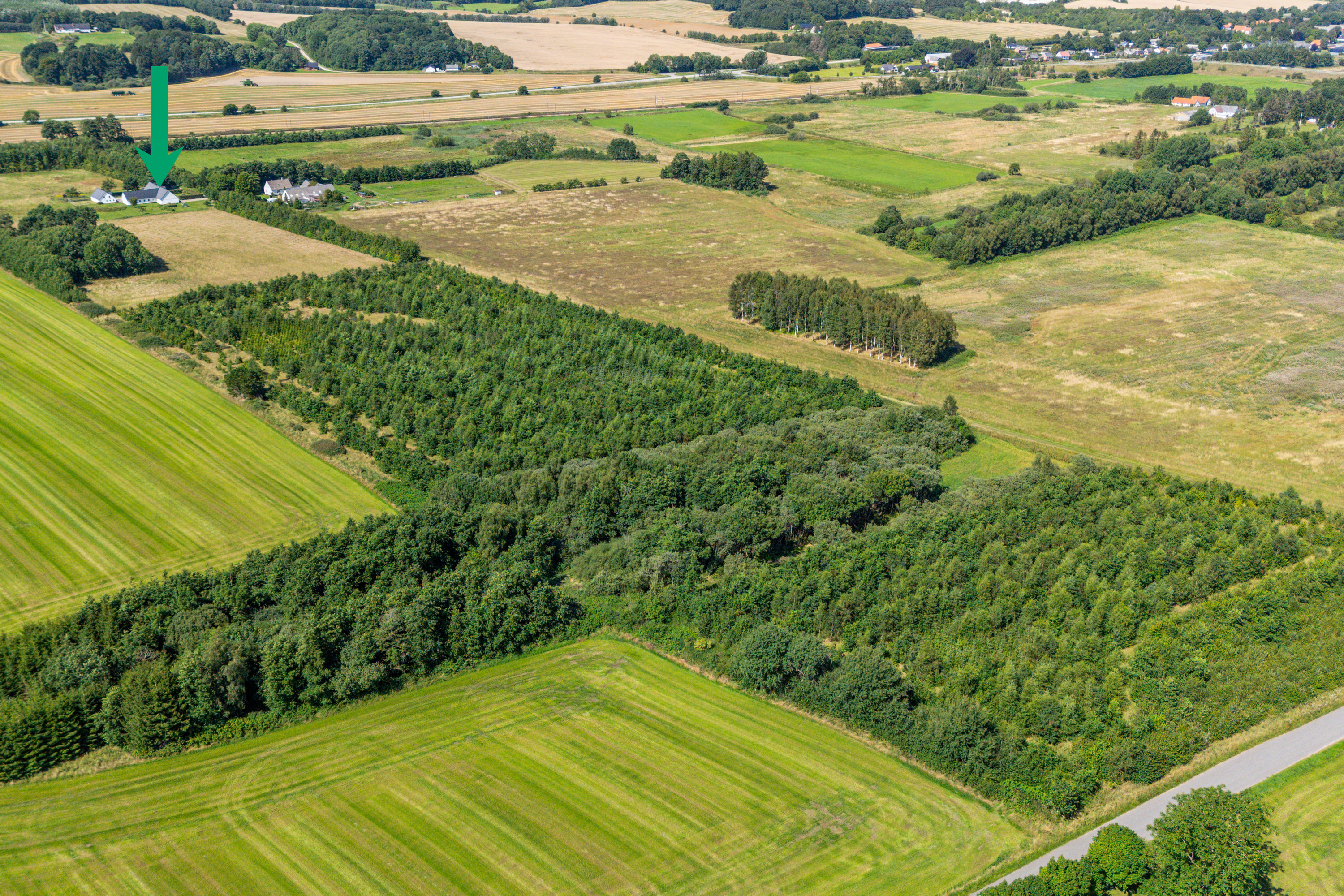 Fremhævet luftfoto billede i fuldskærmstilstand. Billede af Ellidshøj Banevej 27, 9230 Svenstrup J