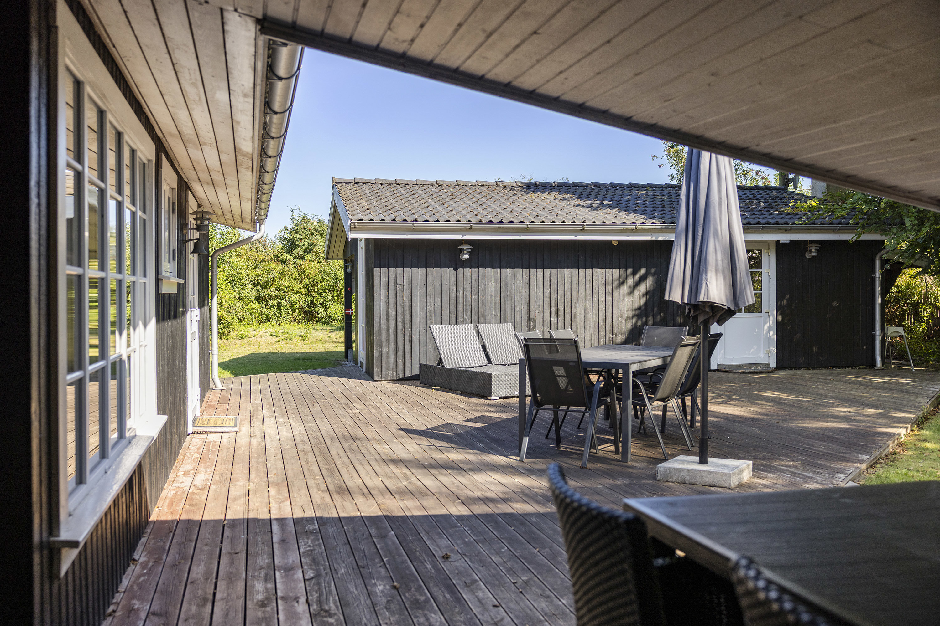 Fremhævet overdækket terrasse billede i fuldskærmstilstand. Billede af Fredvej 10, Lyngså, 9300 Sæby