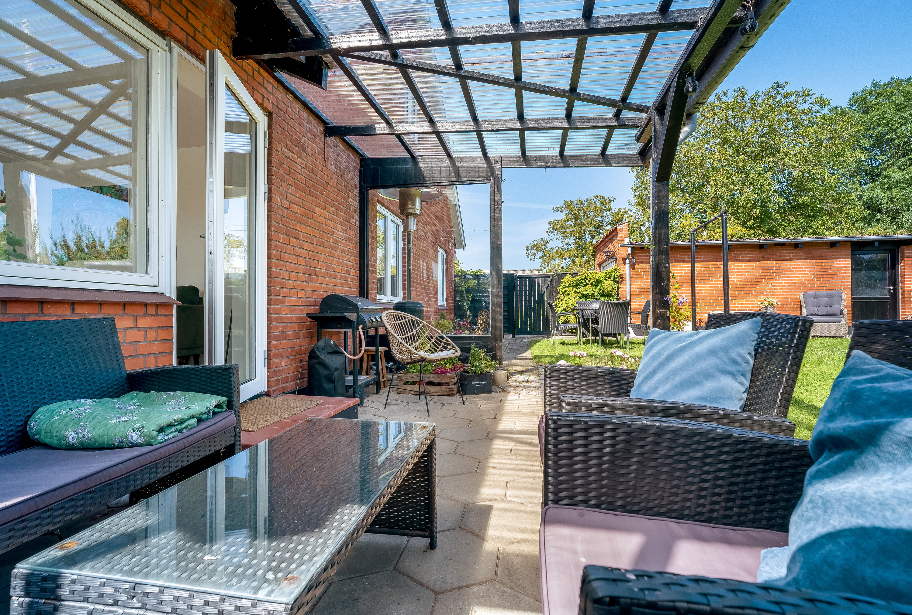 Fremhævet overdækket terrasse billede i fuldskærmstilstand. Billede af Monrads Vej 8, 4930 Maribo