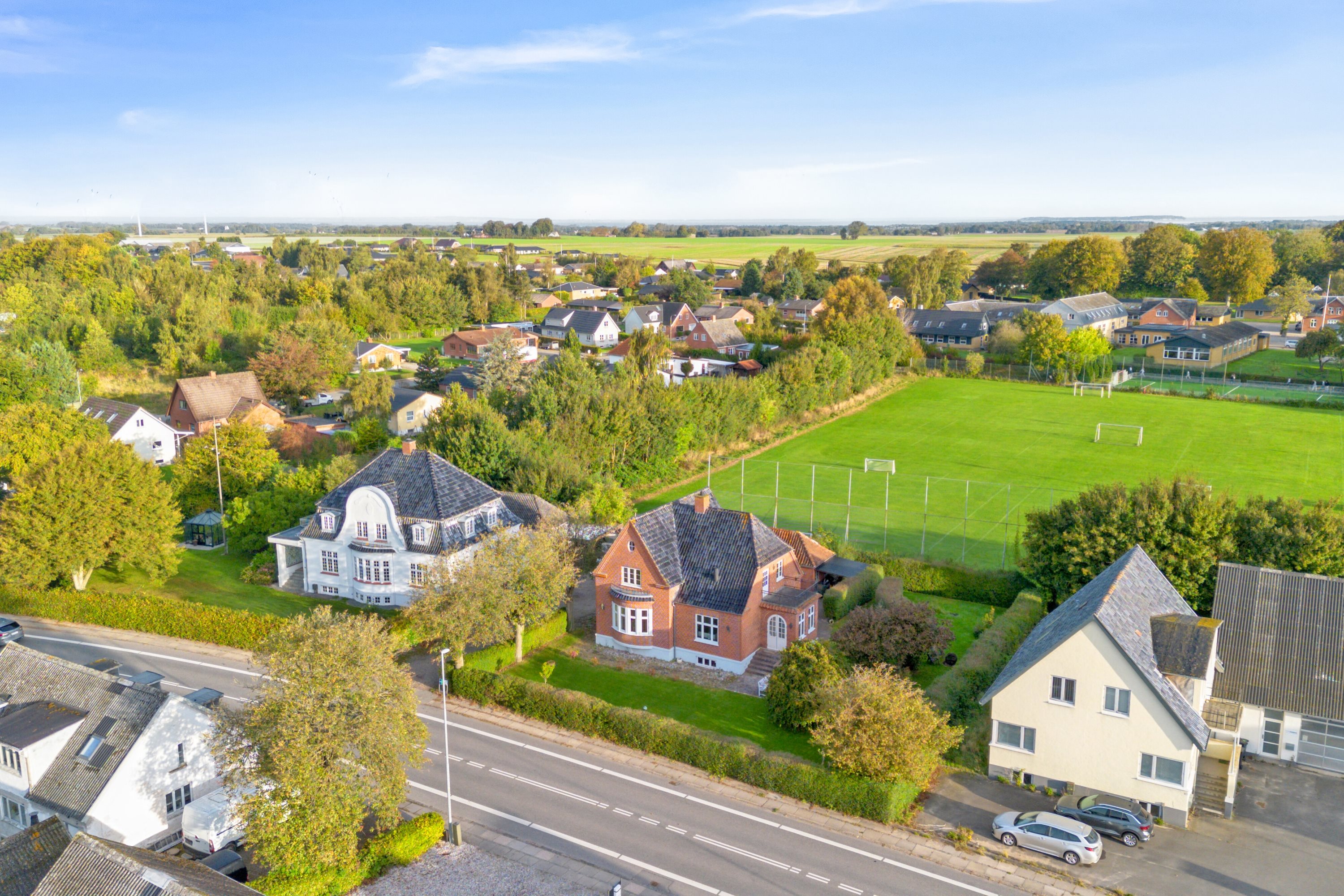 Fremhævet luftfoto billede i fuldskærmstilstand. Billede af Østergade 14, Særslev, 5471 Søndersø