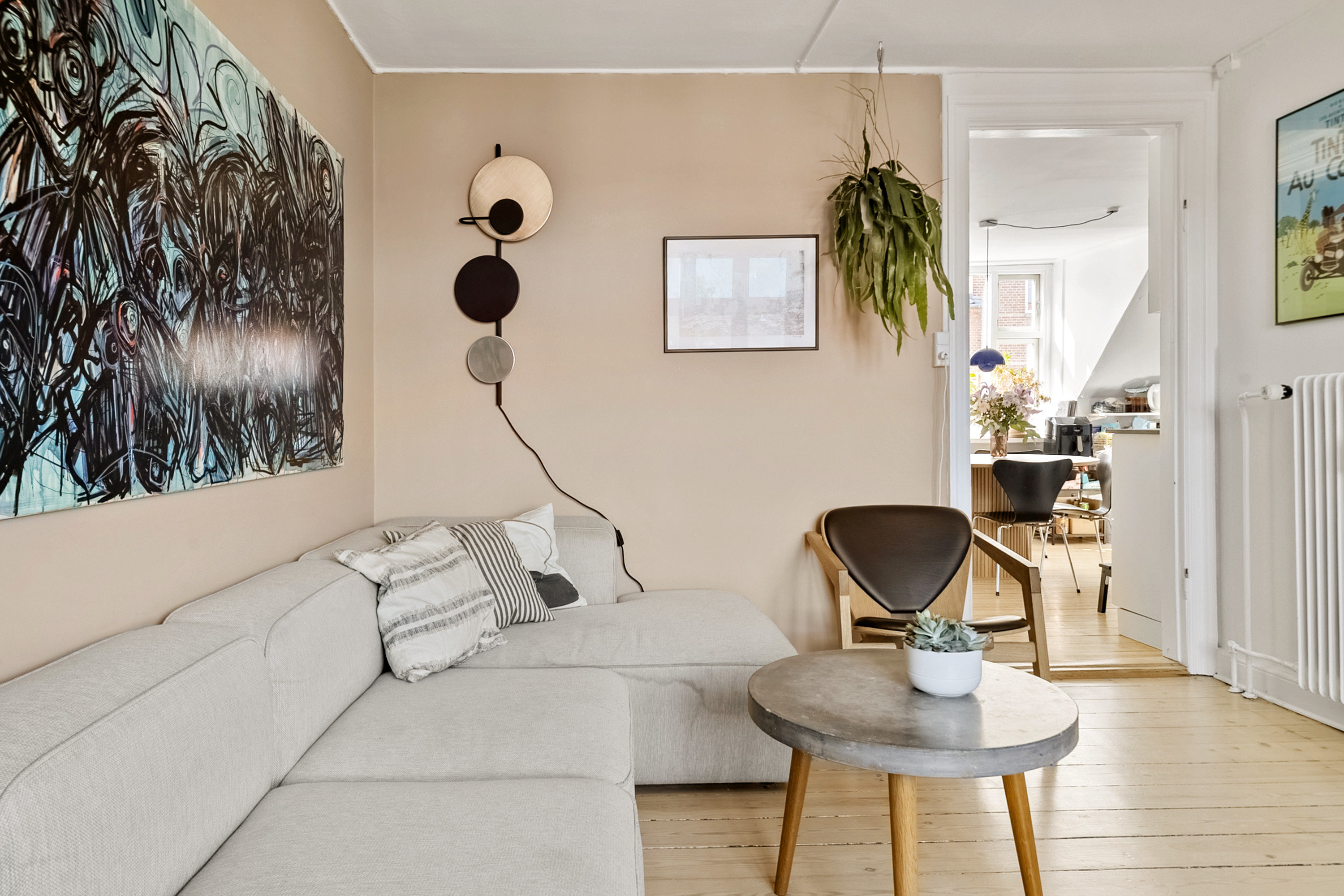 Fremhævet stue billede i fuldskærmstilstand. Billede af Peder Skrams Gade 16, 3., Trøjborg , 8200 Aarhus N