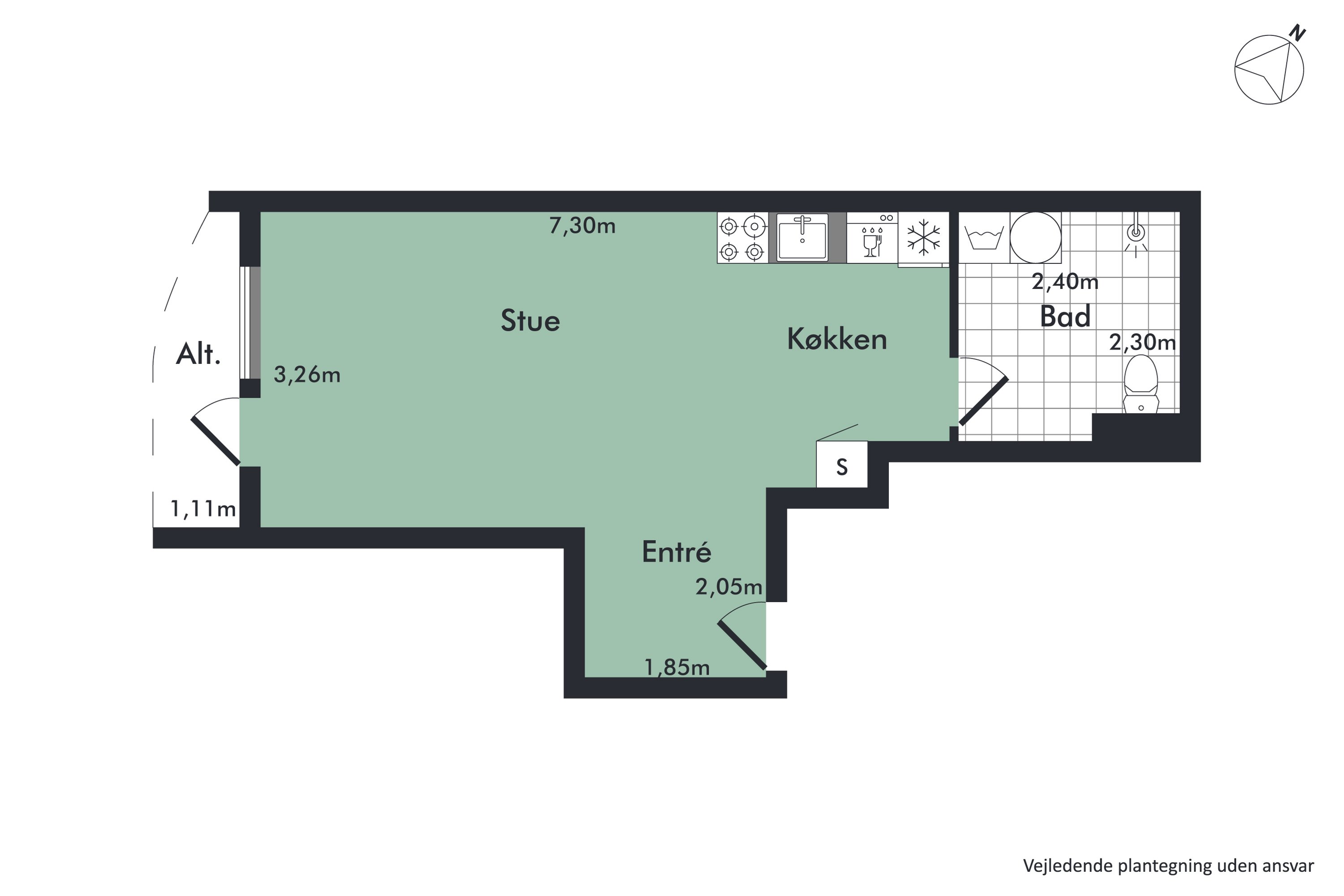 Plantegninger billede af Julius Posselts Vej 3B, 2. 4., 9400 Nørresundby