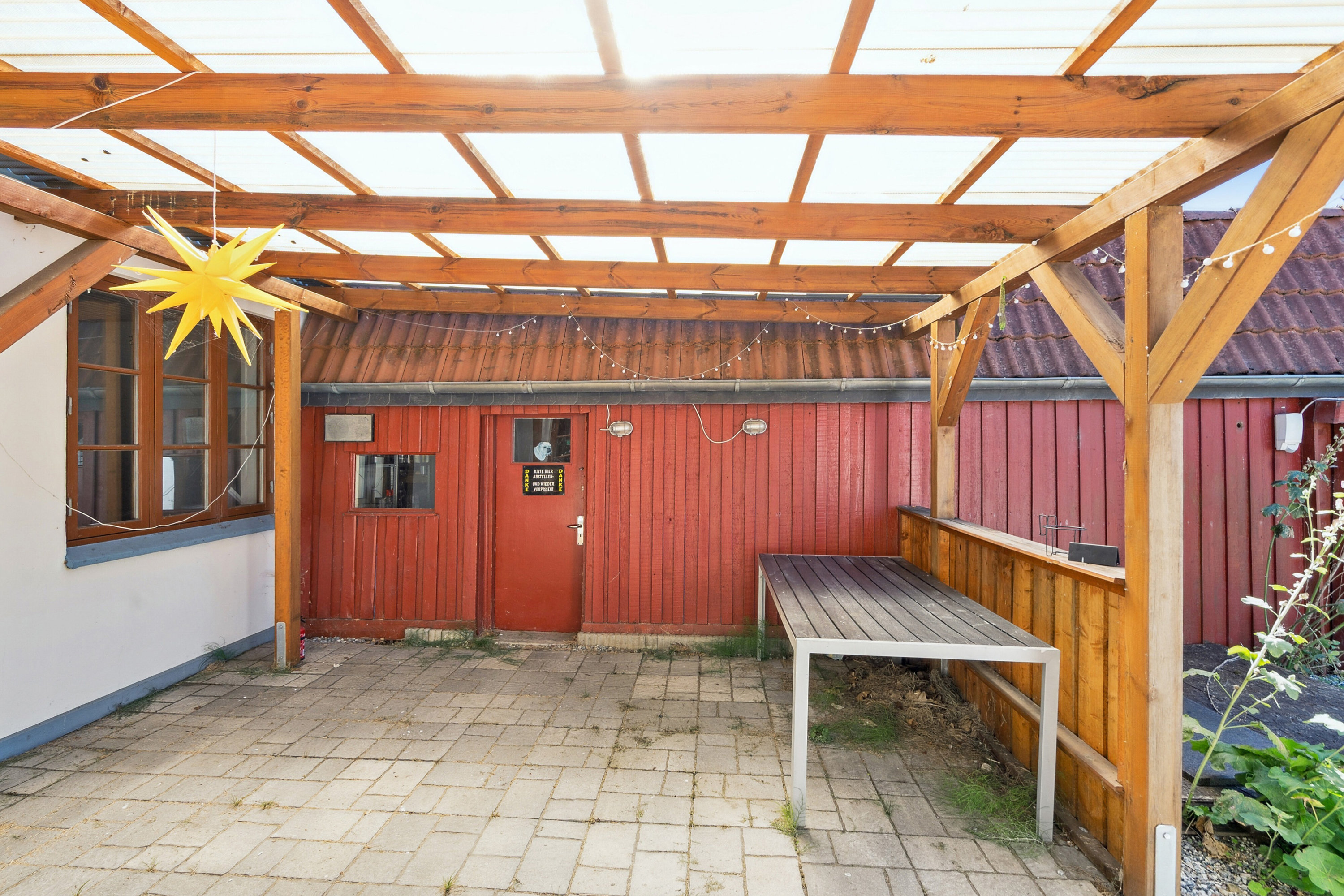 Fremhævet overdækket terrasse billede i fuldskærmstilstand. Billede af Oksevej 30, 6330 Padborg