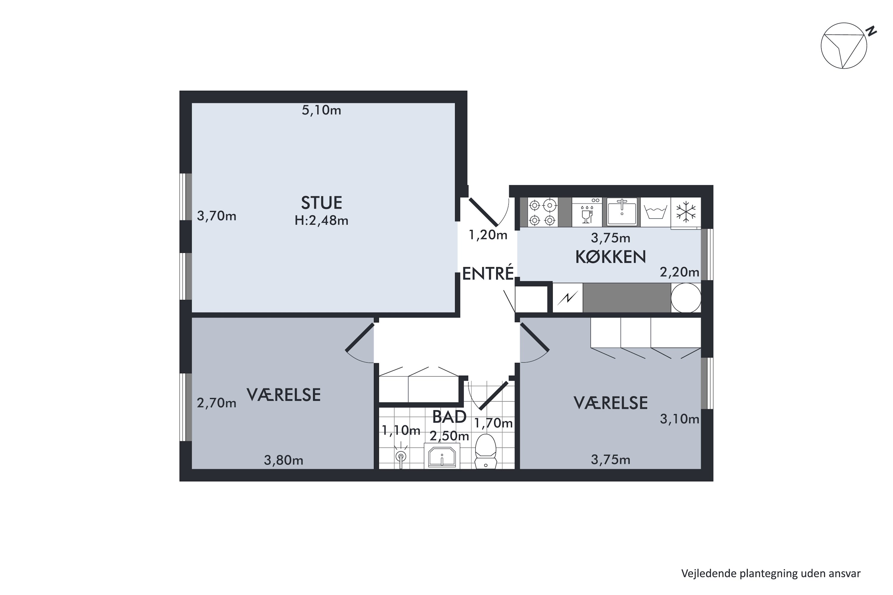 Plantegninger billede af Glarbjergvej 107, st.. tv., 8930 Randers NØ