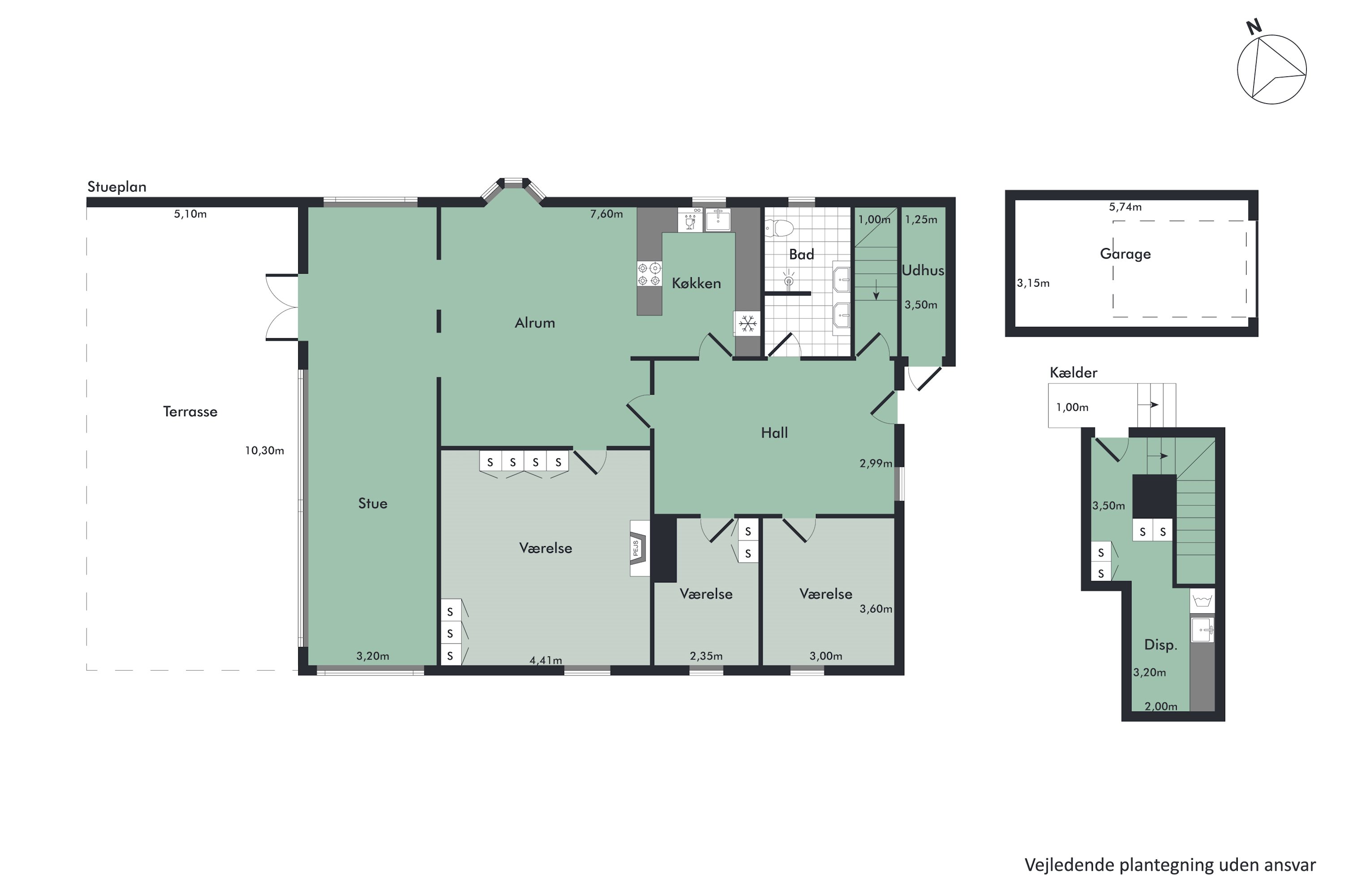 Plantegninger billede af Ternevej 1, st.., Frydendal , 9000 Aalborg