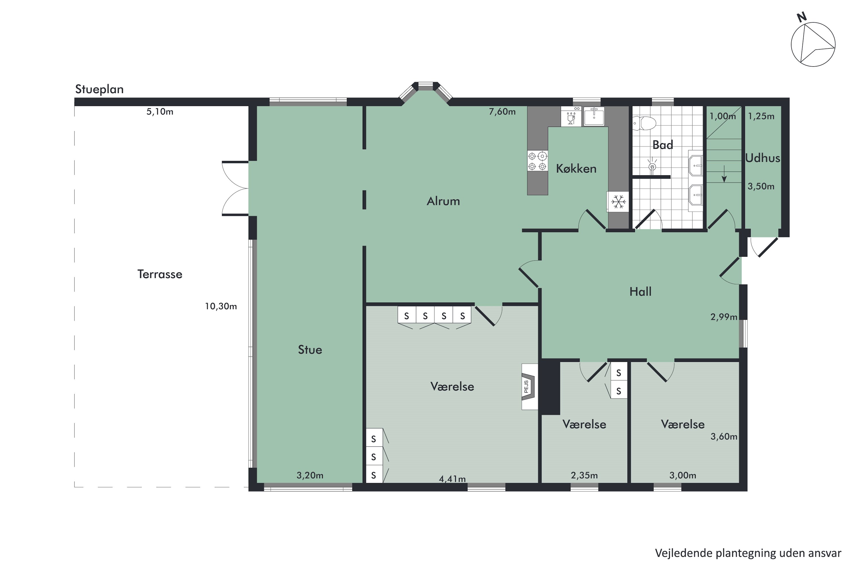 Plantegninger billede af Ternevej 1, st.., Frydendal , 9000 Aalborg