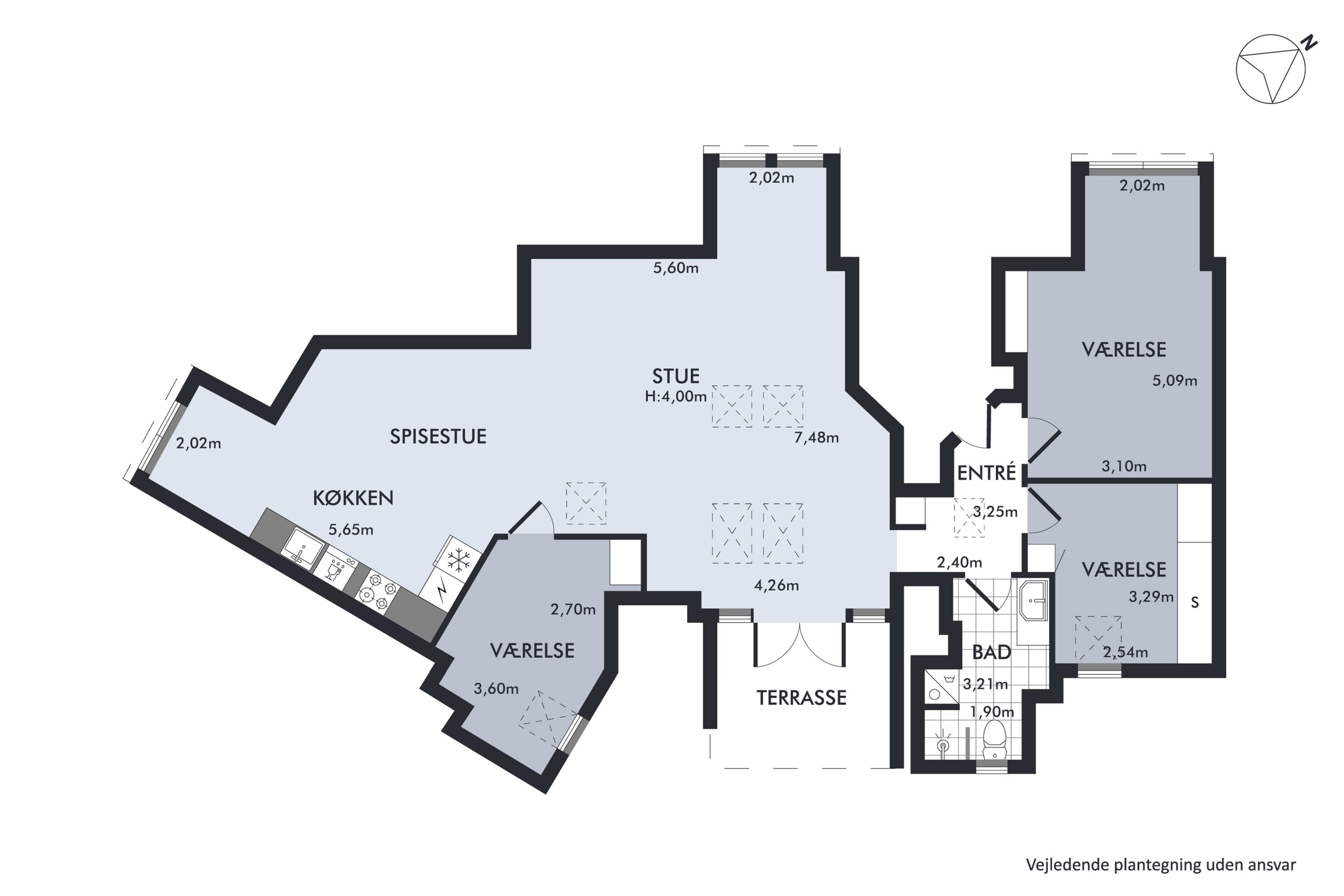 Plantegninger billede af Bryggervangen 14, 5., 2100 København Ø