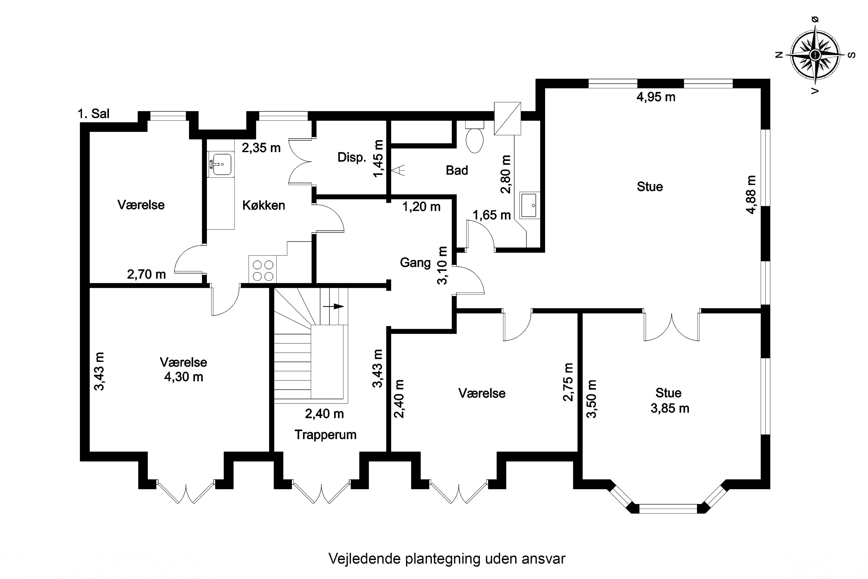 Plantegninger billede af Søndergade 23, 7171 Uldum