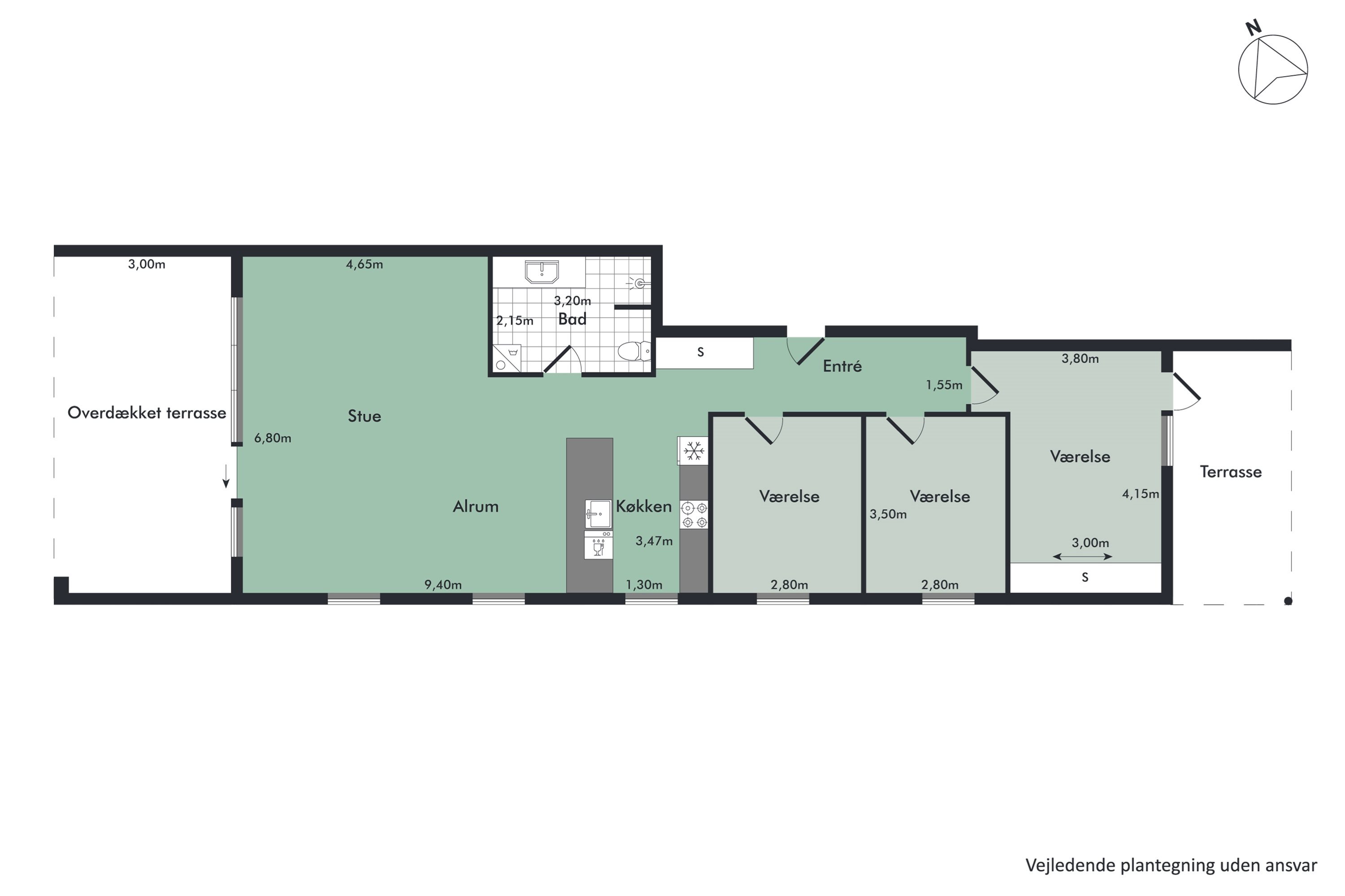 Plantegninger billede af Sygehusvej 16, st.. tv., 9240 Nibe