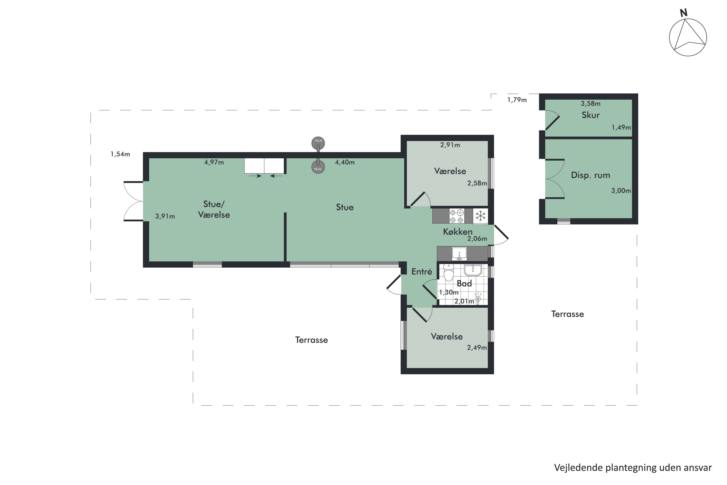 Plantegninger billede af Kybehuse 18, Vile, 7870 Roslev