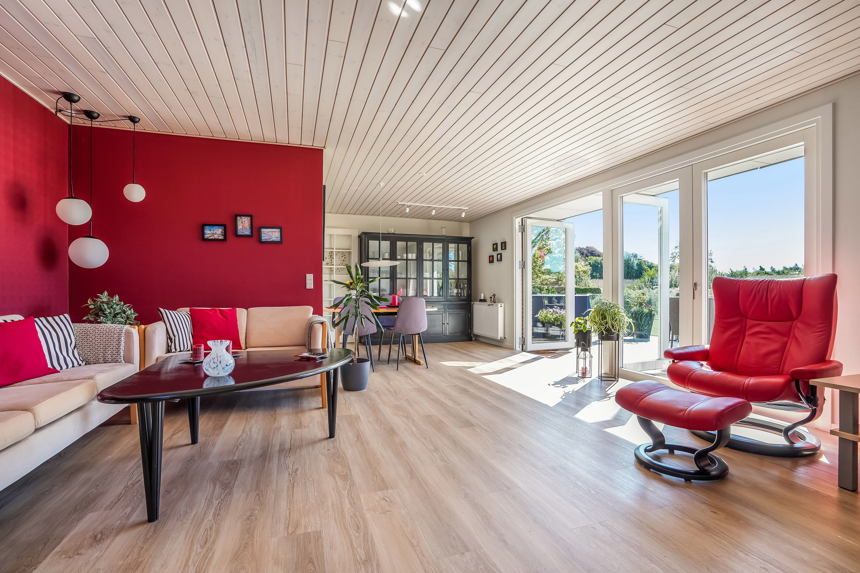 Fremhævet stue billede i fuldskærmstilstand. Billede af Bystævnevej 19, 5690 Tommerup