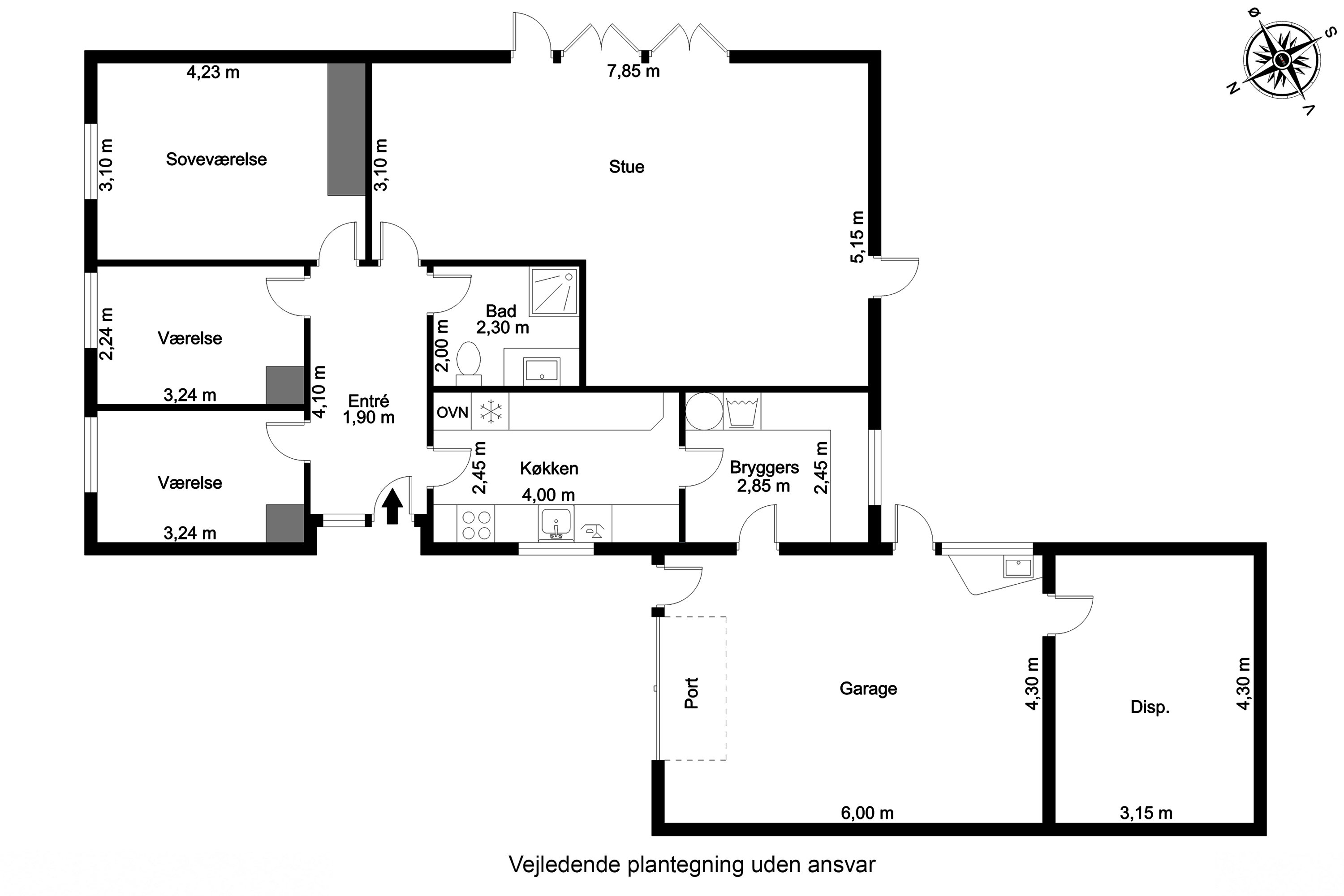 Plantegninger billede af Bystævnevej 19, 5690 Tommerup