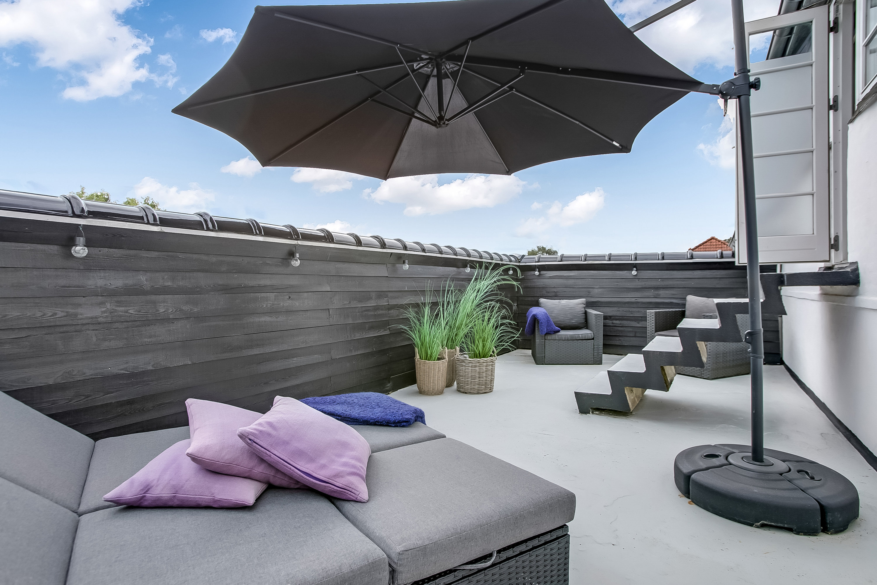 Fremhævet tagterrasse billede i fuldskærmstilstand. Billede af Østergade 44, 6580 Vamdrup