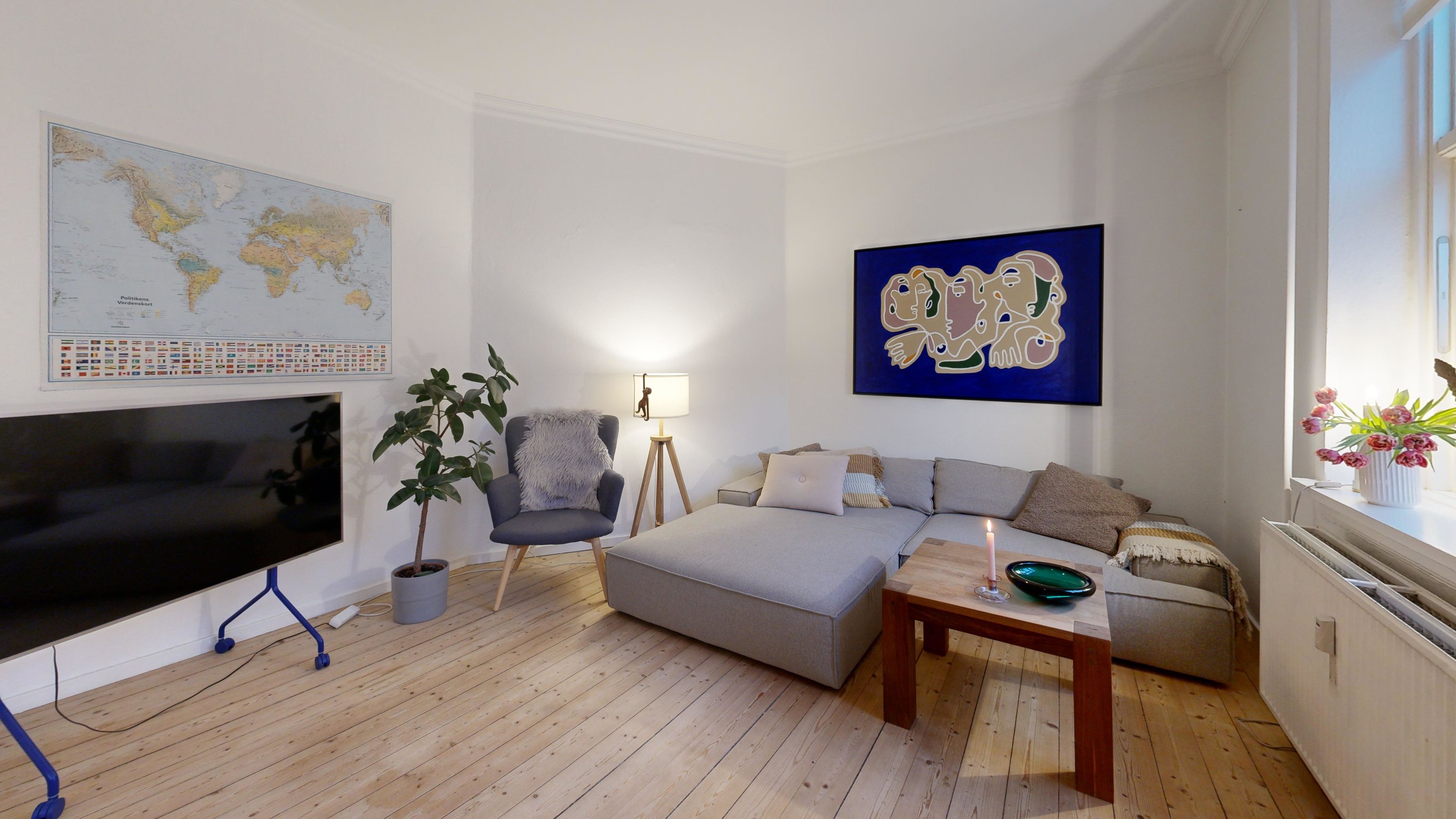 Fremhævet stue billede i fuldskærmstilstand. Billede af Østerbro 90, 2. th., 9000 Aalborg