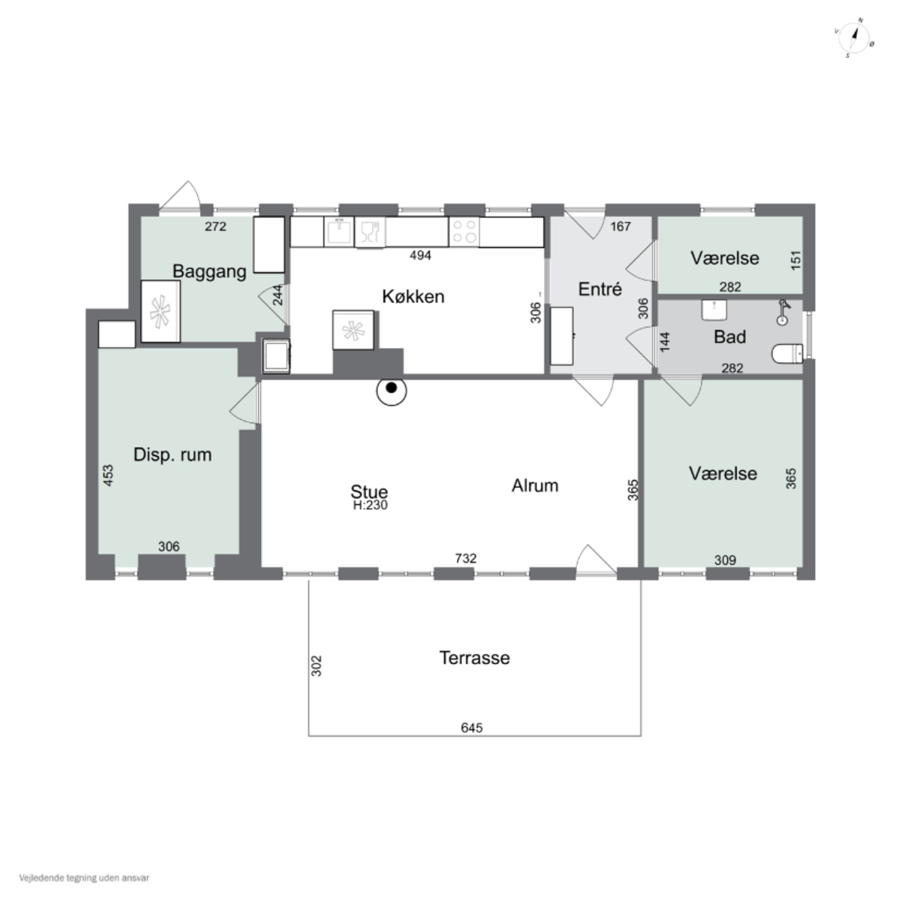 Plantegninger billede af Nørremark 1, Sdr Hygum, 6630 Rødding