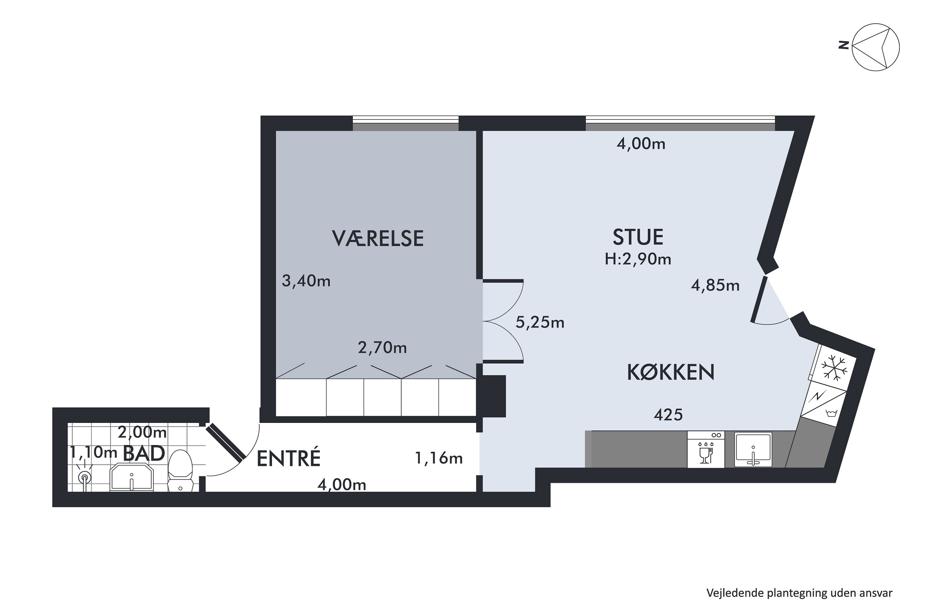 Plantegninger billede af Næstvedgade 6A, 2. tv., 2100 København Ø