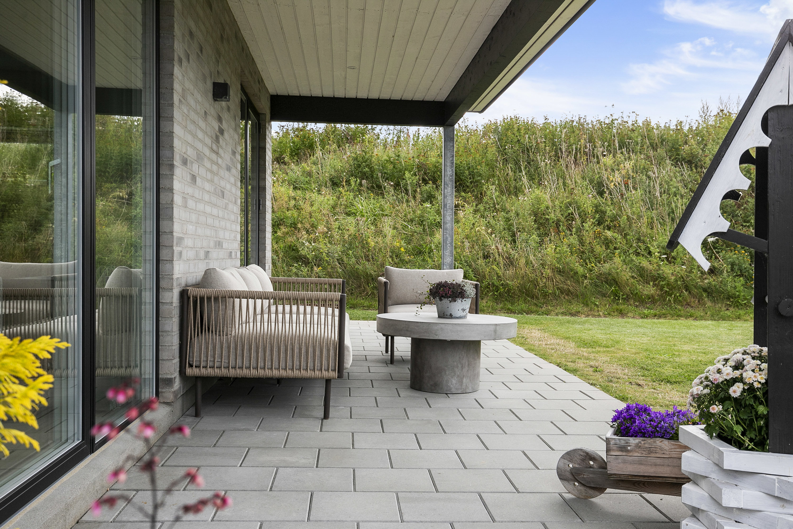 Fremhævet overdækket terrasse billede i fuldskærmstilstand. Billede af Gartnervænget 32, 9760 Vrå