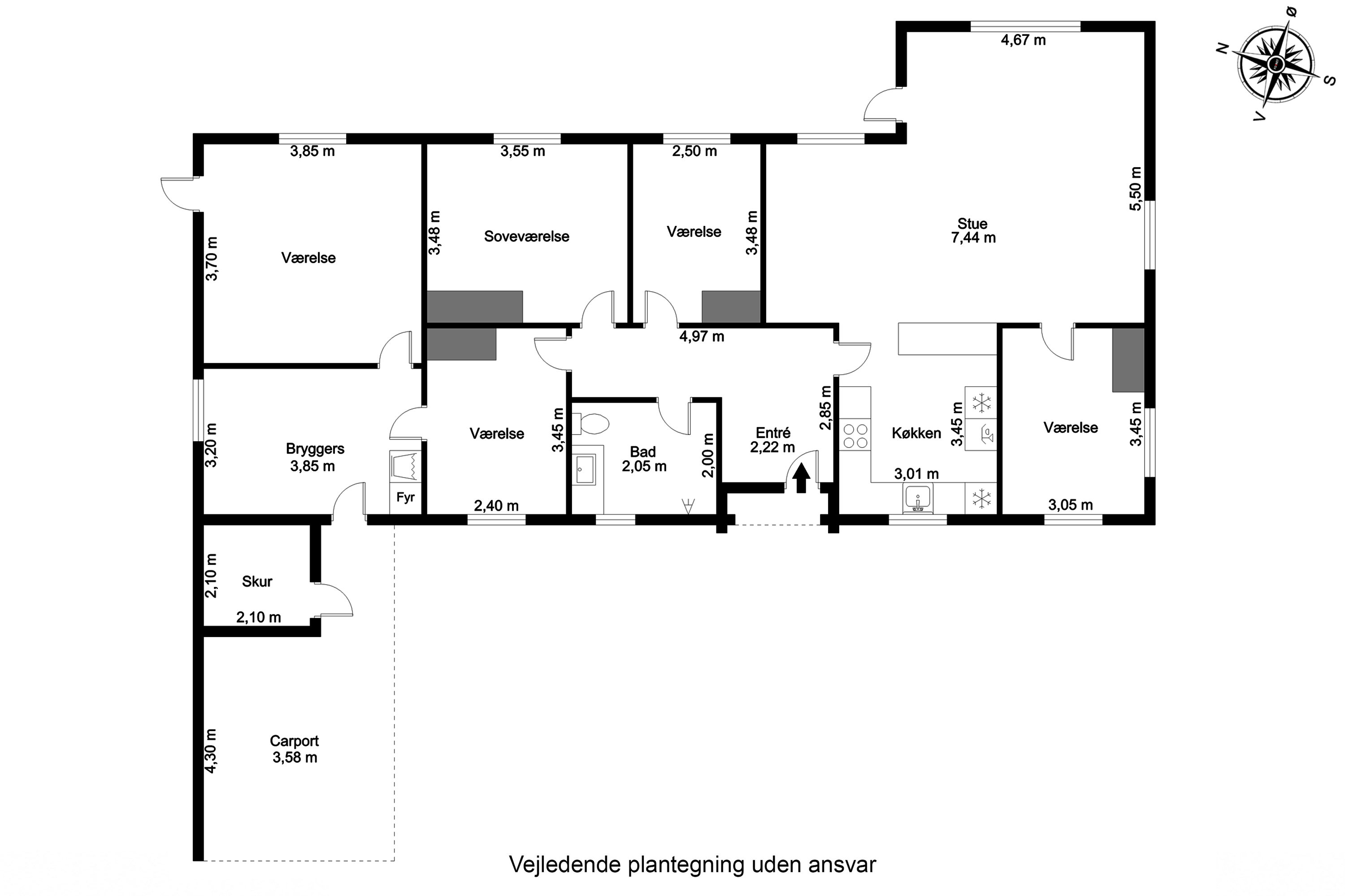 Plantegninger billede af Tornager 7, 7300 Jelling