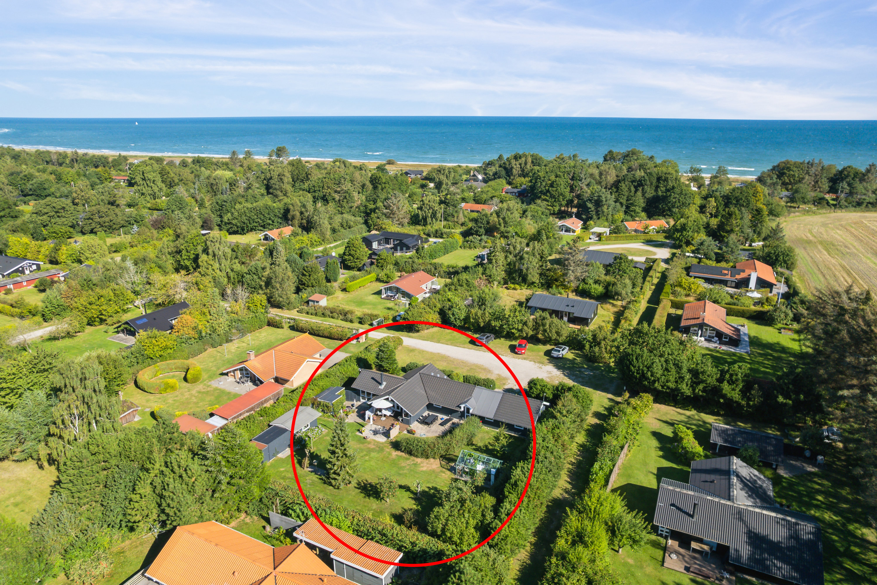 Fritidshus: Luftfoto på Fridavej 54, Gjerrild, 8500 Grenaa