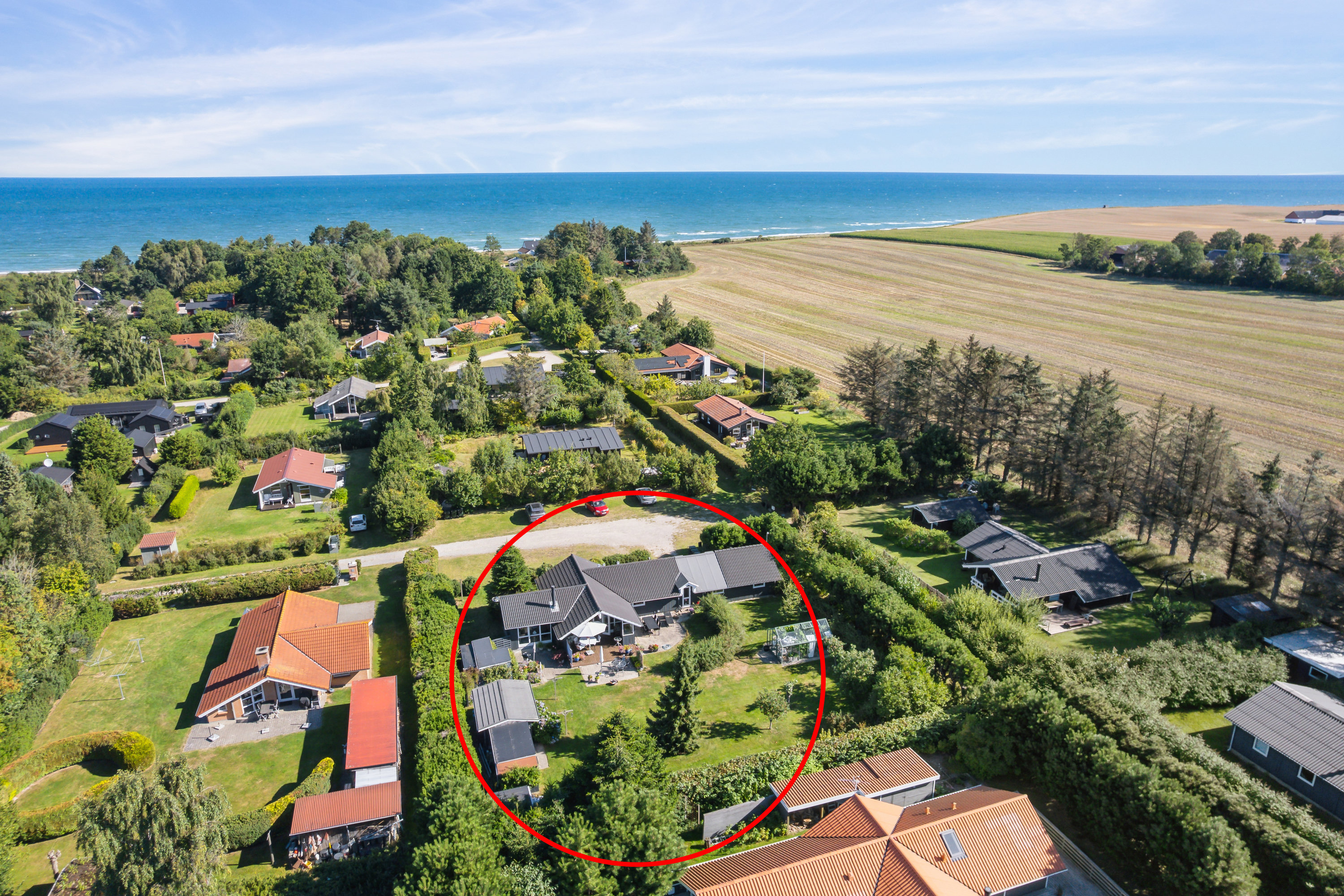 Fremhævet luftfoto billede i fuldskærmstilstand. Billede af Fridavej 54, Gjerrild, 8500 Grenaa