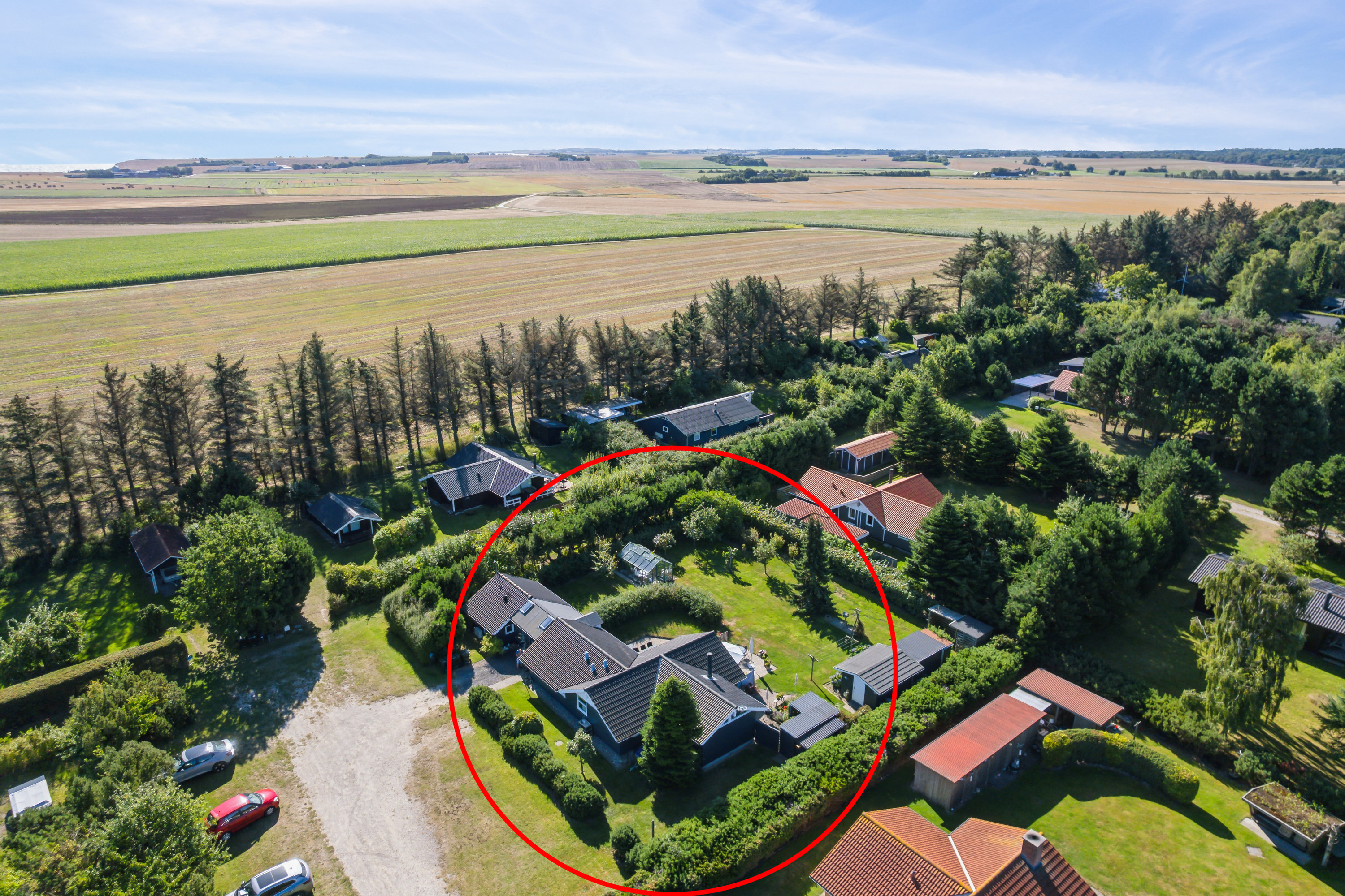 Fremhævet luftfoto billede i fuldskærmstilstand. Billede af Fridavej 54, Gjerrild, 8500 Grenaa