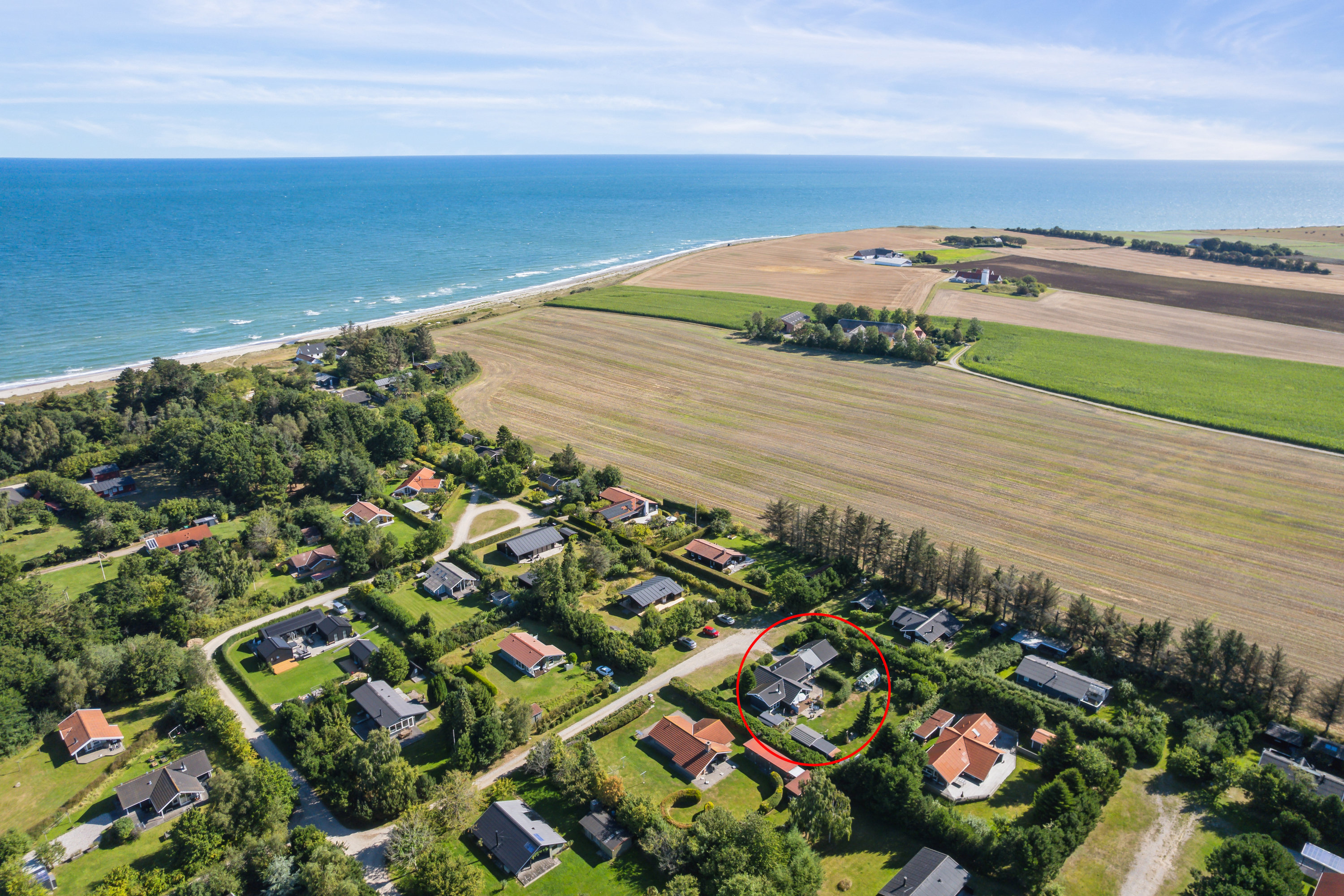 Fremhævet luftfoto billede i fuldskærmstilstand. Billede af Fridavej 54, Gjerrild, 8500 Grenaa