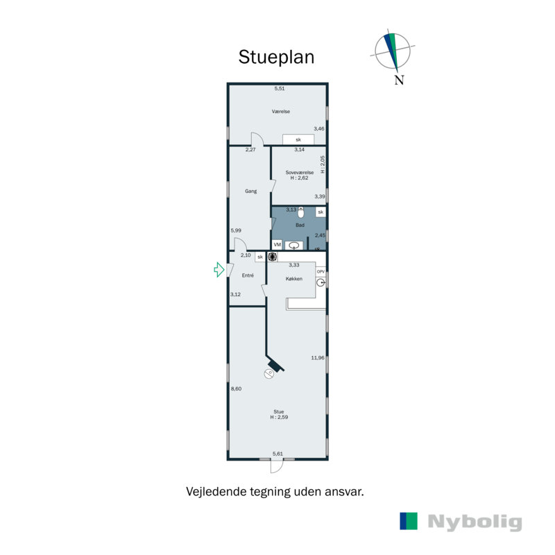 Plantegninger billede af Blegindvej 77B, Blegind, 8362 Hørning
